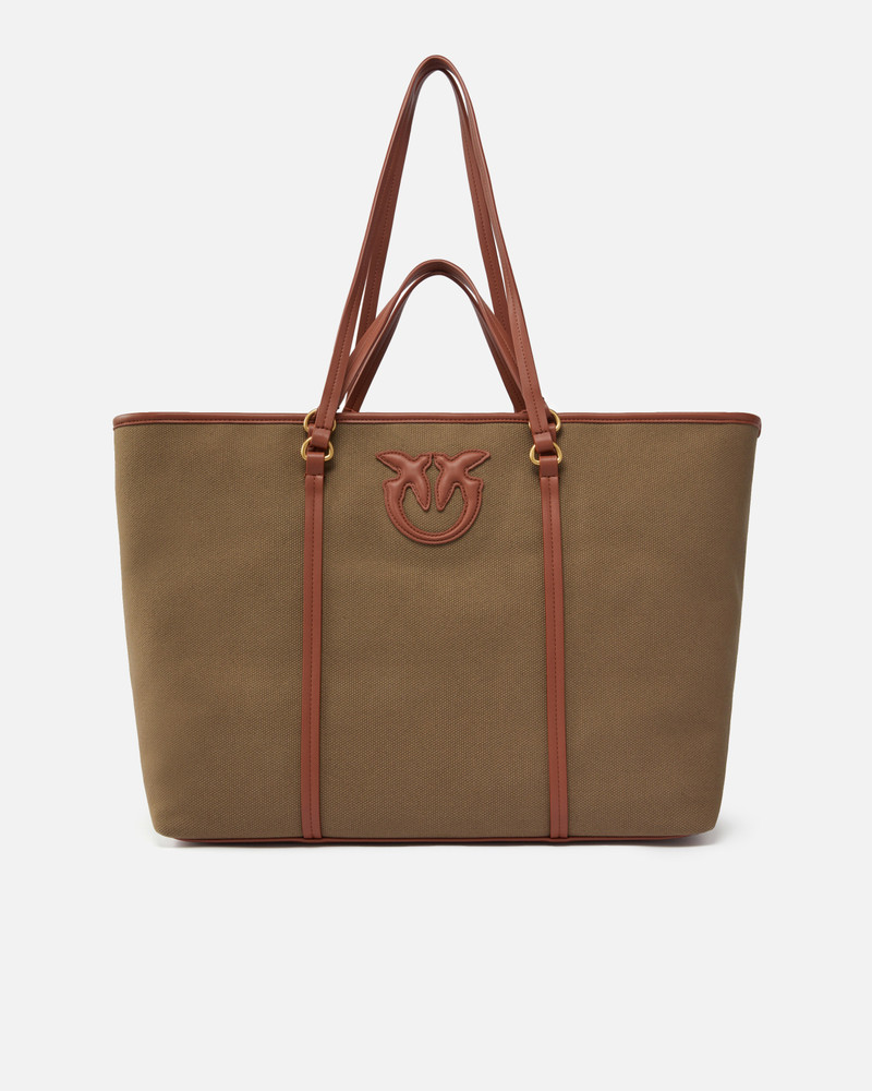 MAXI SHOPPER BAG IN RECYCLED CANVAS WITH DOUBLE HANDLES 1