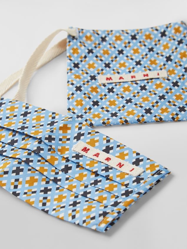 MICRO CHECK DESIGN COTTON REUSABLE FACE MASK COVER - 2