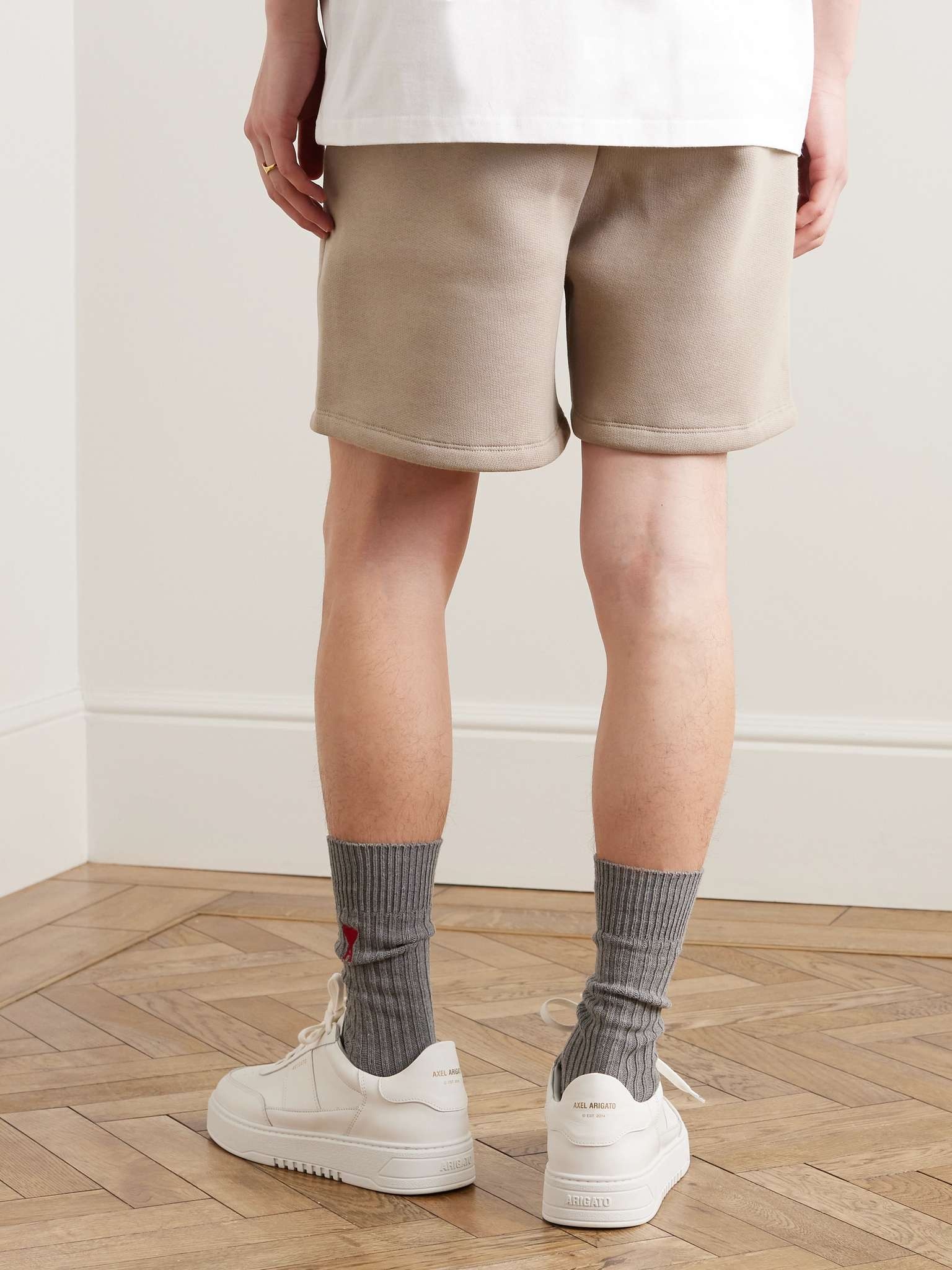 Straight-Leg Logo-Embossed Cotton-Blend Jersey Drawstring Shorts - 4