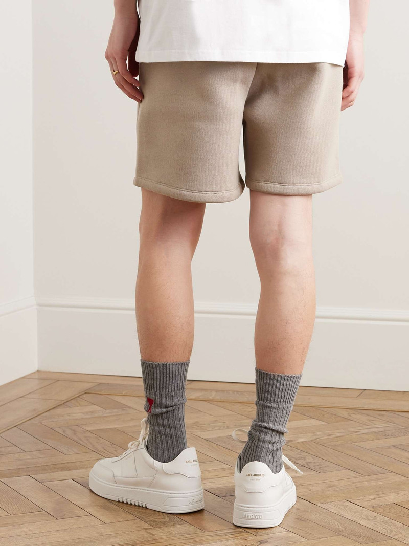 Straight-Leg Logo-Embossed Cotton-Blend Jersey Drawstring Shorts 4
