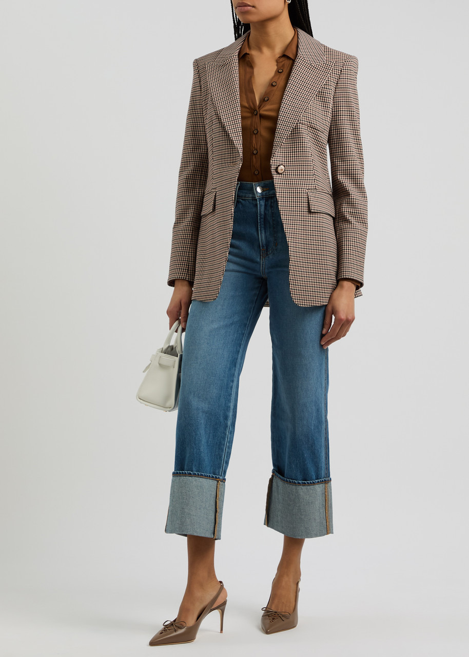 Veronica Beard Livy Dickey Checked Wool-blend Blazer - 3
