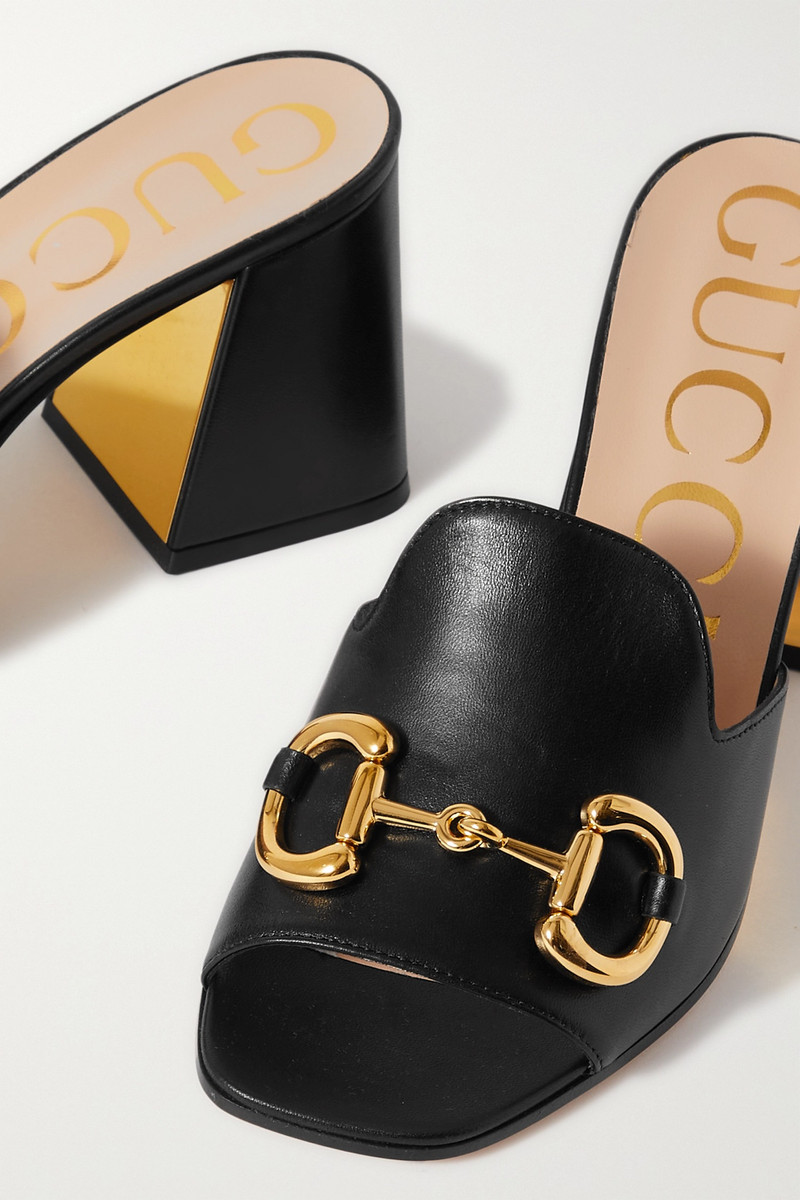 Horsebit-detailed leather mules 4