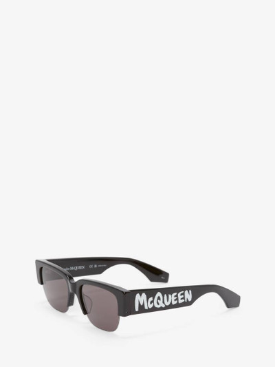 Alexander McQueen McQueen Graffiti Square Sunglasses in Black/smoke outlook