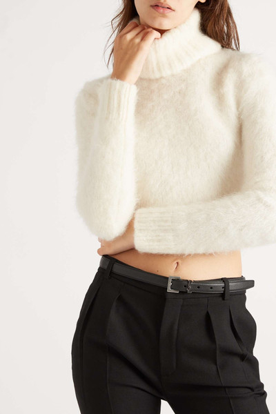 SAINT LAURENT Cropped mohair-blend turtleneck sweater outlook