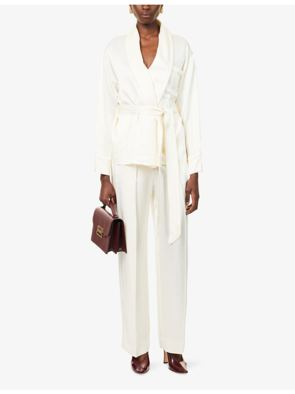 Wide-Leg Pleated Crepe Trousers - 2
