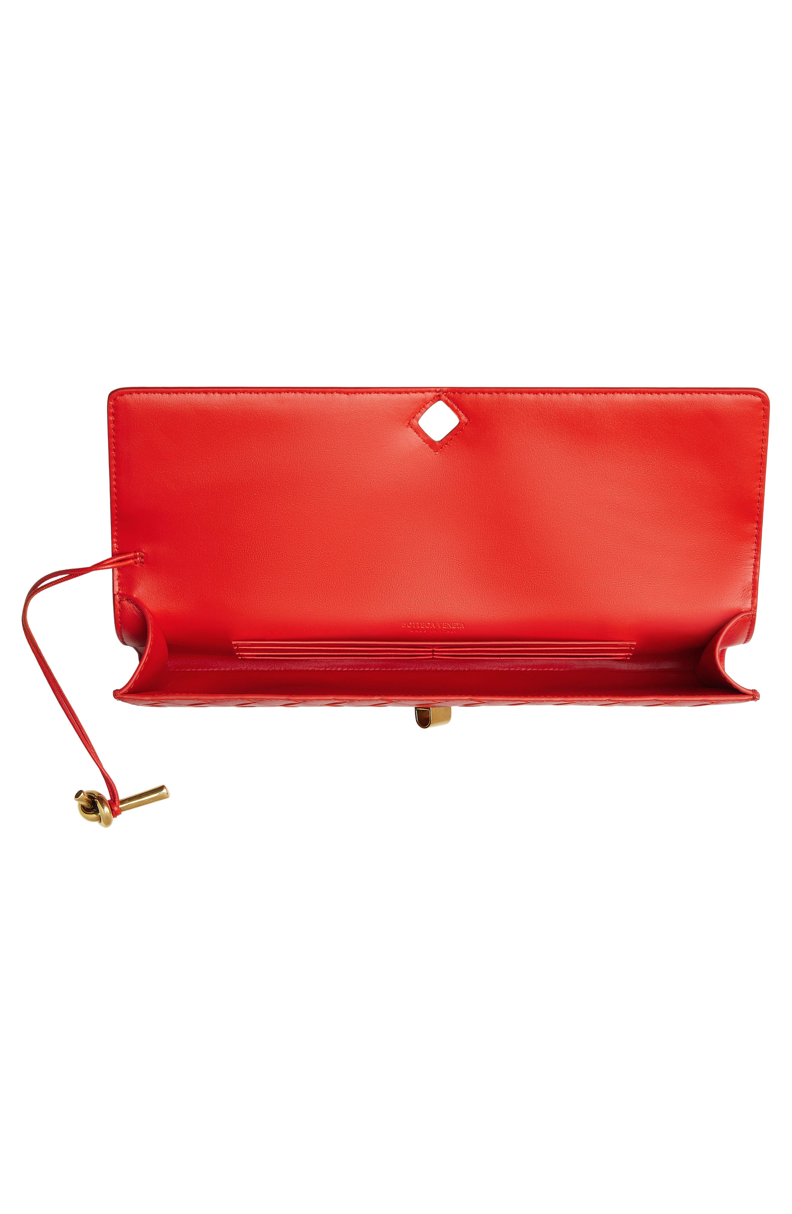 Bottega Veneta Long Andiamo Intrecciato Clutch Bag in Cherry Tomato-Muse Brass at Nordstrom - 4