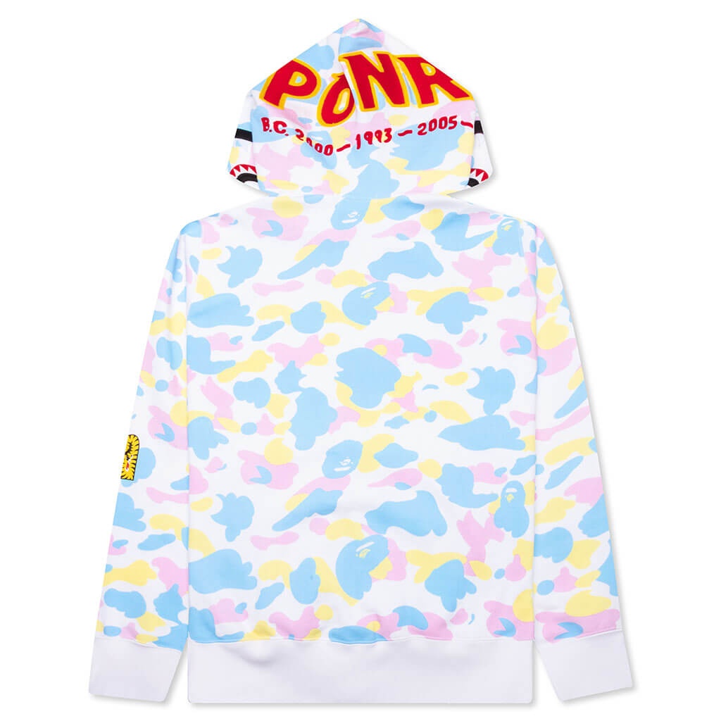 NEW MULTI CAMO 2ND SHARK FULL ZIP HOODIE - WHITE - 2