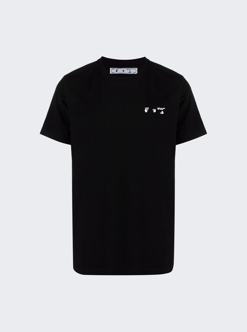 Ow Logo Slim Short Sleeve Tee Black White - 1