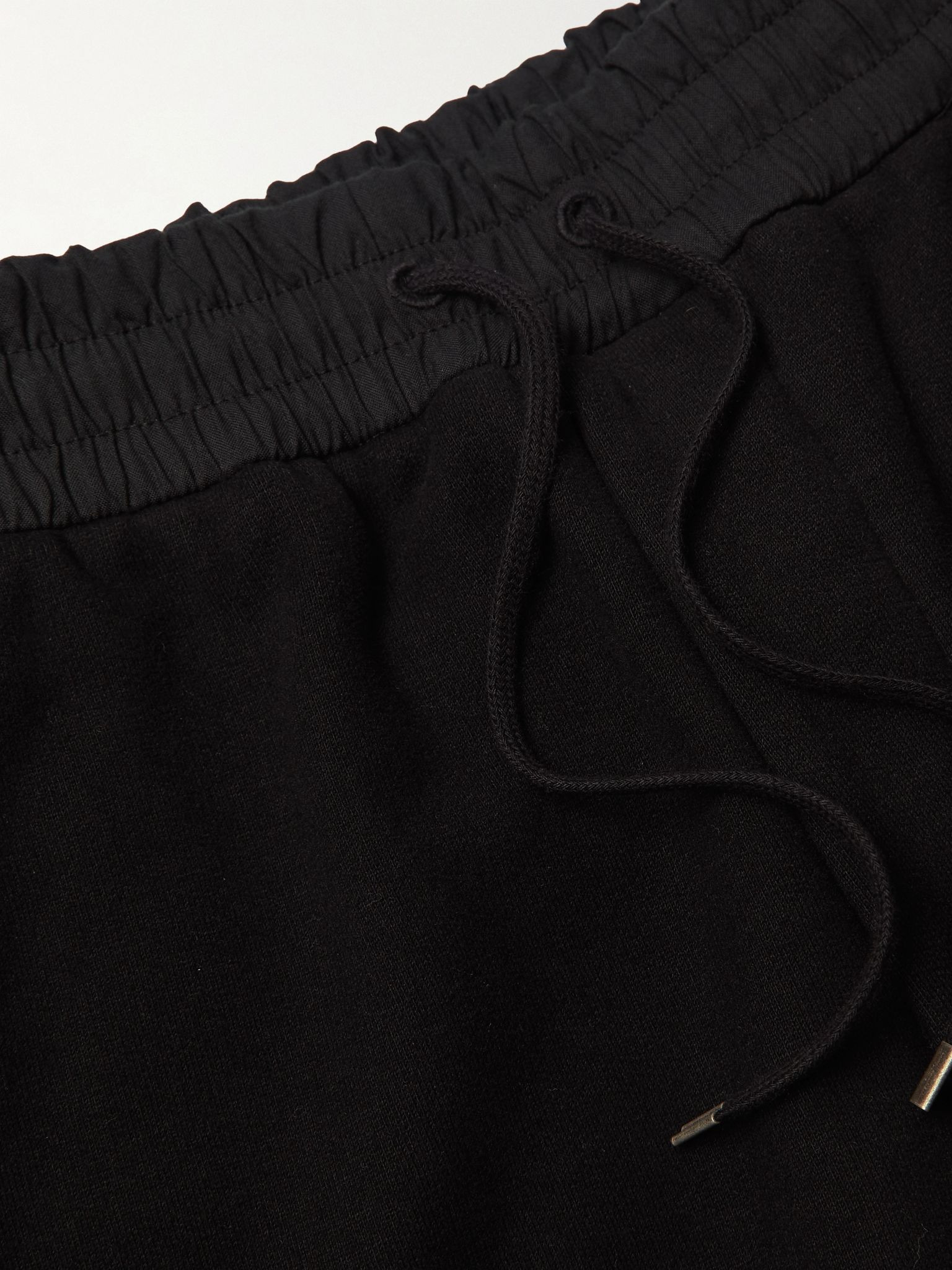 Straight-Leg Logo-Embroidered Cotton-Jersey Drawstring Shorts Black - 6