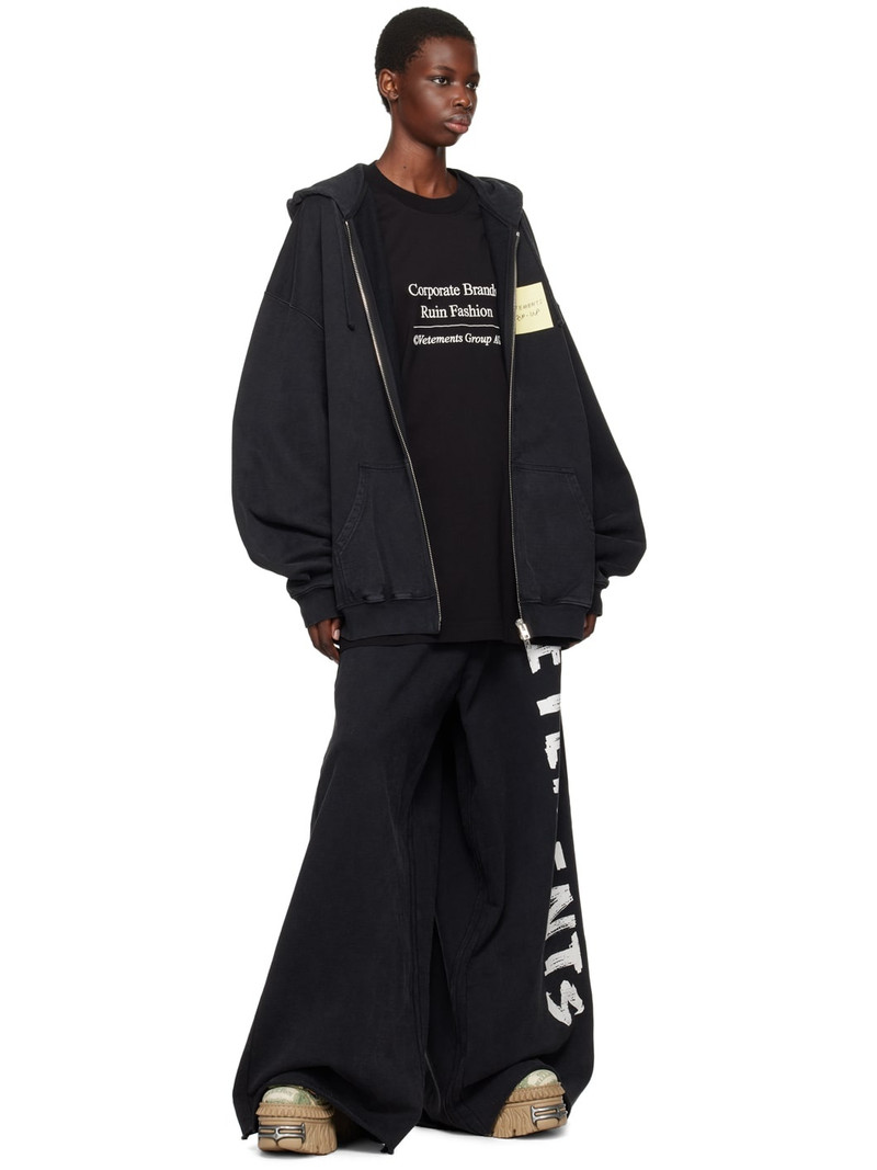 VETEMENTS Black Anarchy Sweatpants outlook