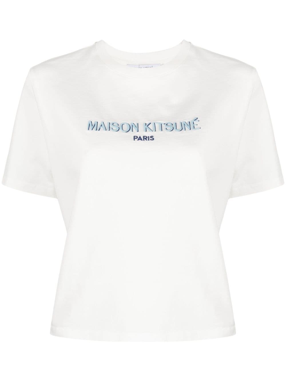 embroidered logo cropped T-shirt - 1