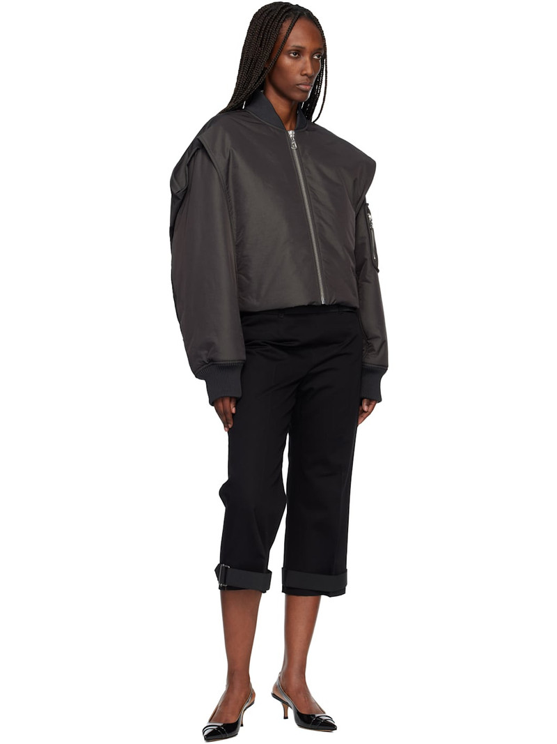 Jean Paul Gaultier Gray Hidden Hood Detail Bomber Jacket outlook