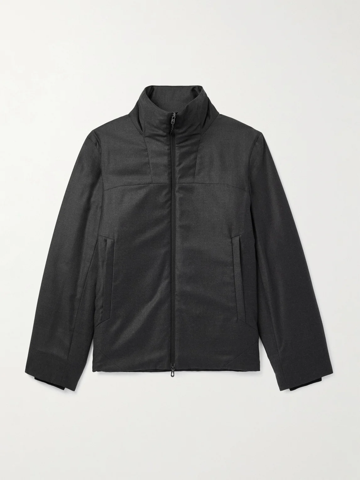 Padded Virgin Wool and Silk-Blend Flannel Jacket - 1