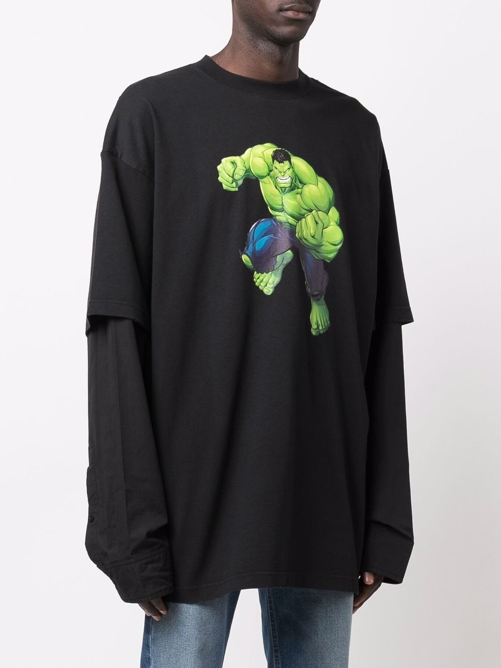 layered Hulk-print sweatshirt - 4