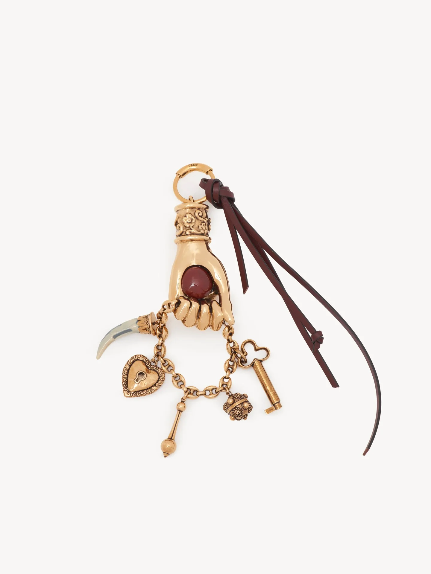 CHLOÉ SYMBOLS HAND BAG CHARM IN BRASS - 1