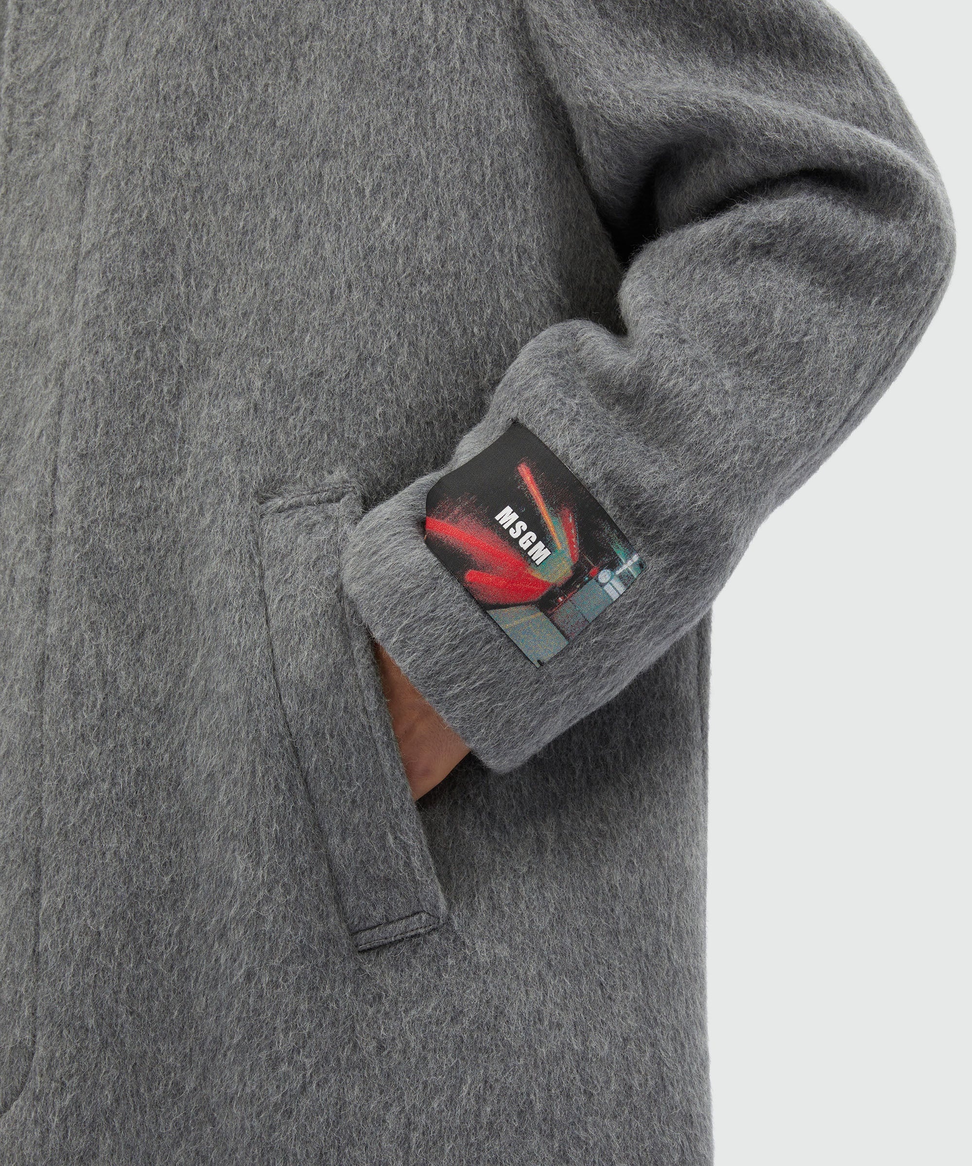 Long gray wool blend coat - 5