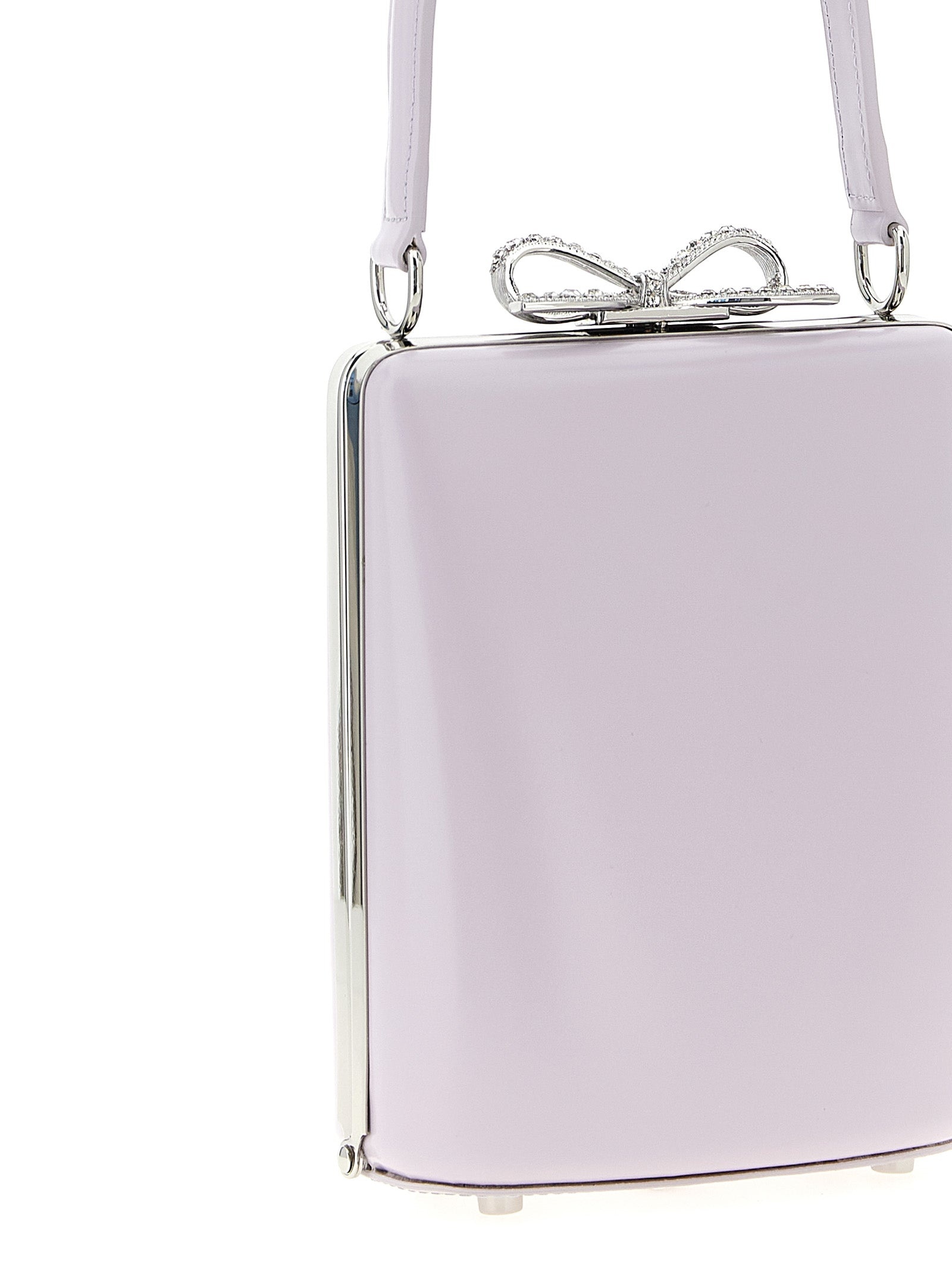 Lilac Leather Mini Bow Hand Bags Purple - 3