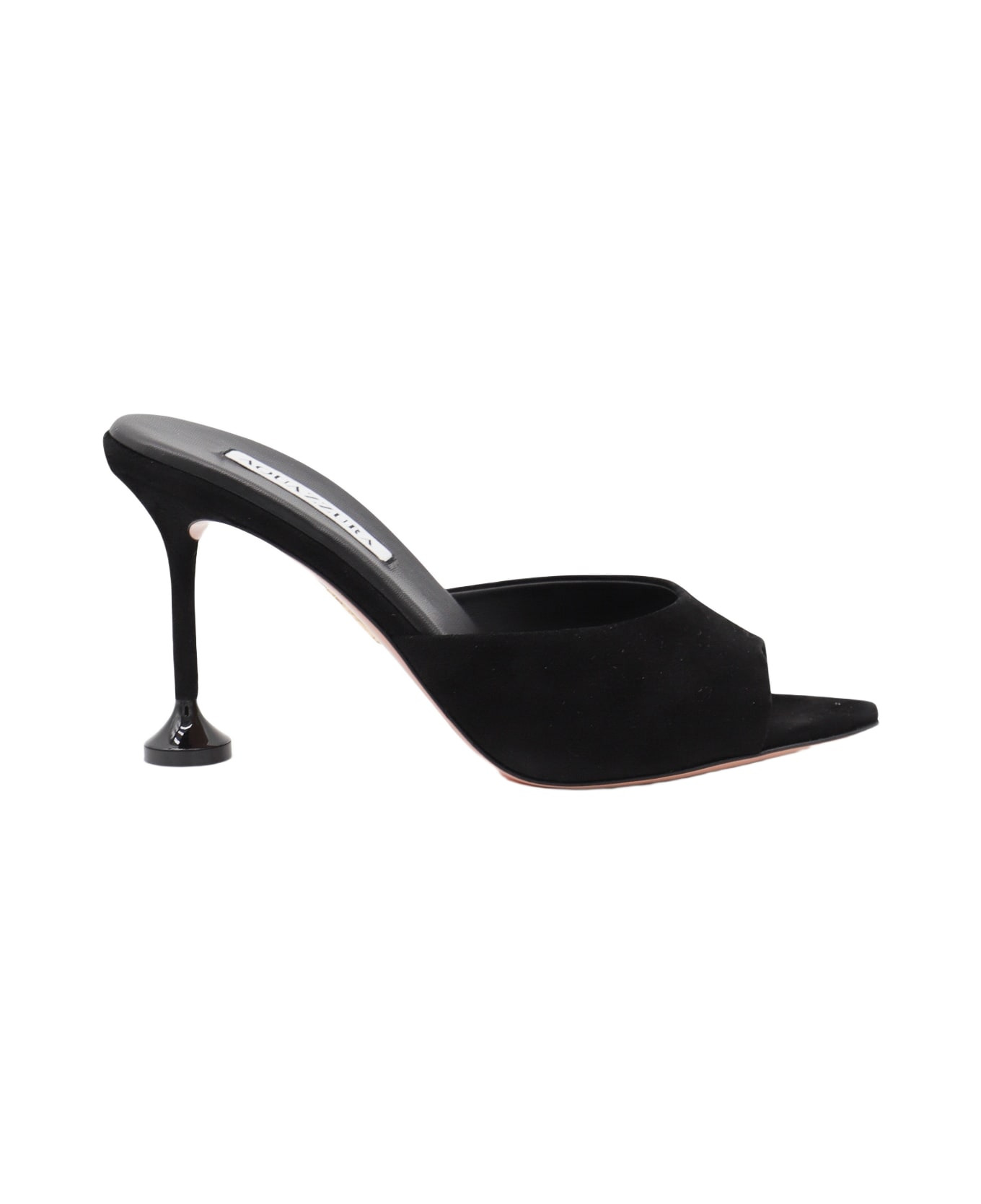 Black Leather Bisous Mule 85 Sandals - 1