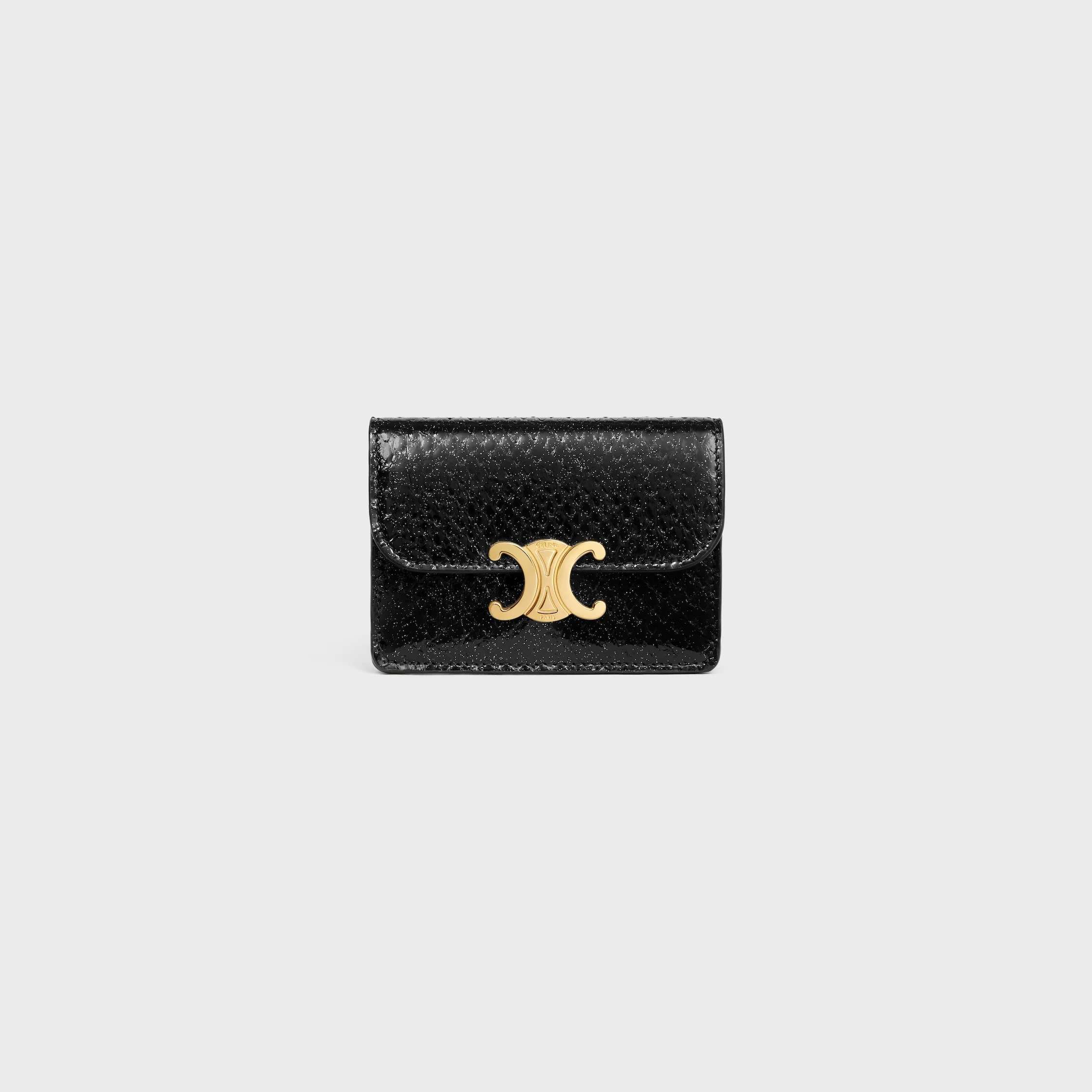 CARD HOLDER WITH FLAP TRIOMPHE IN PYTHON - 1
