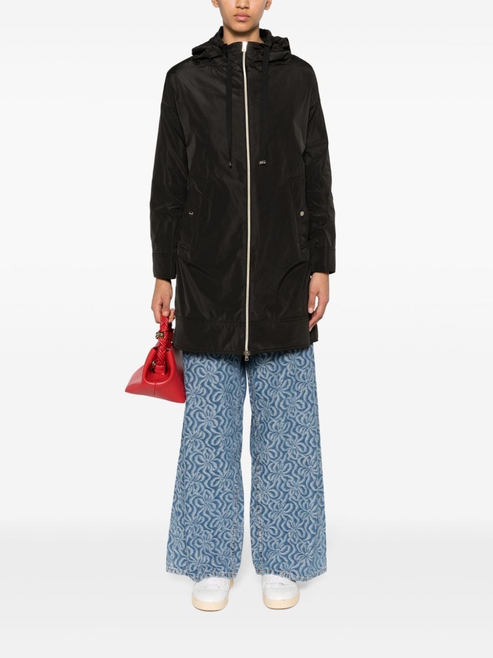 zip-up hooded coat - 2