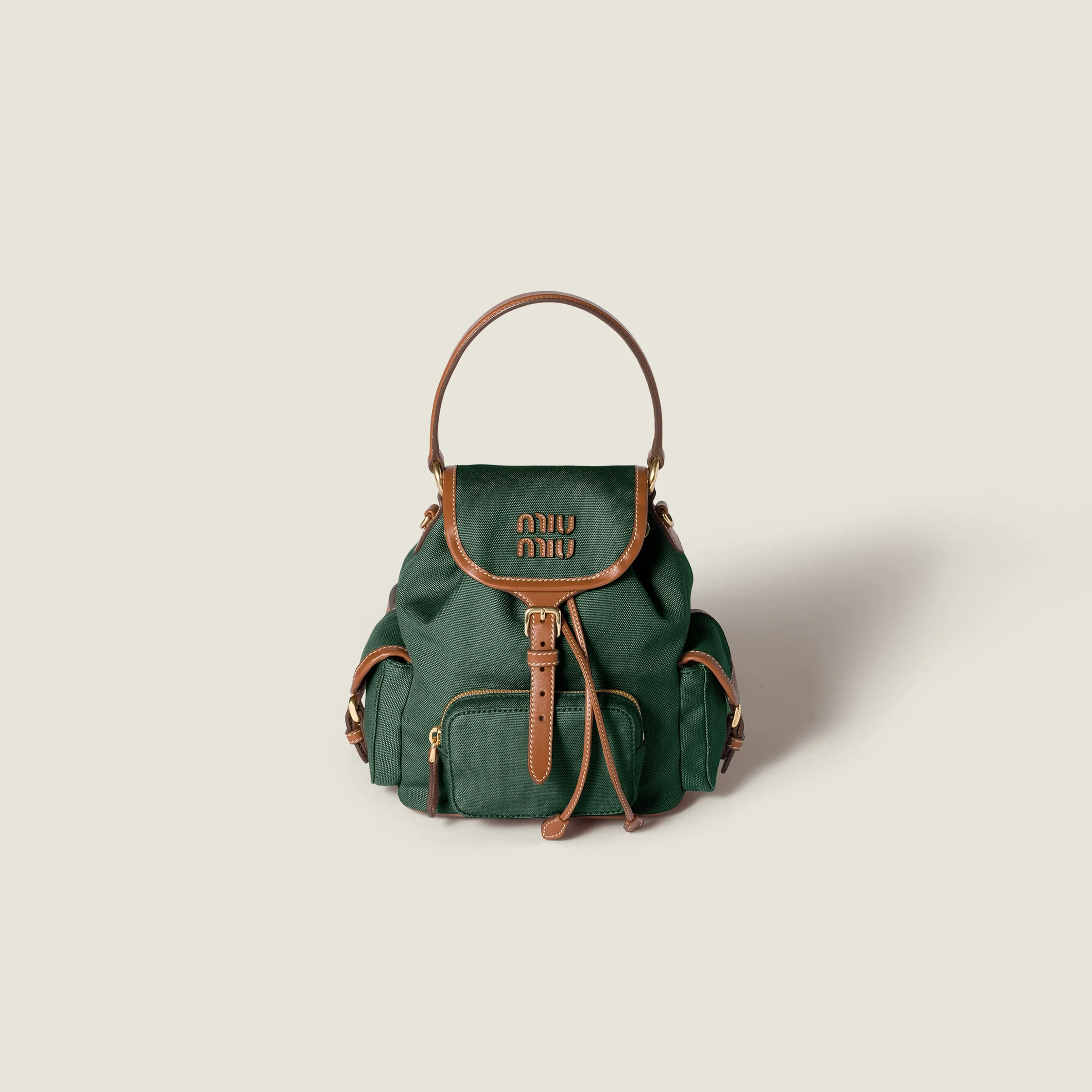 Canvas and leather backpack - 1