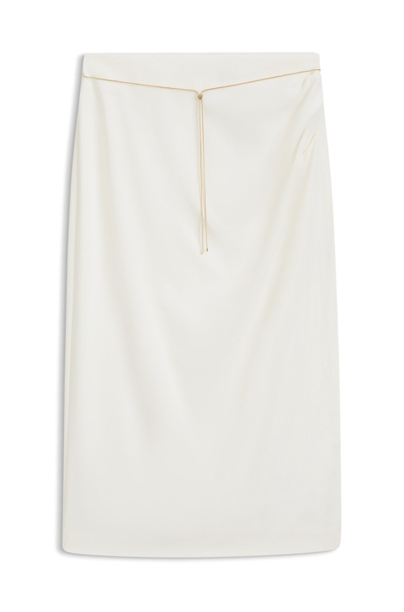 PENCIL SKIRT WITH GOLD-TONE CHAIN BELT 1