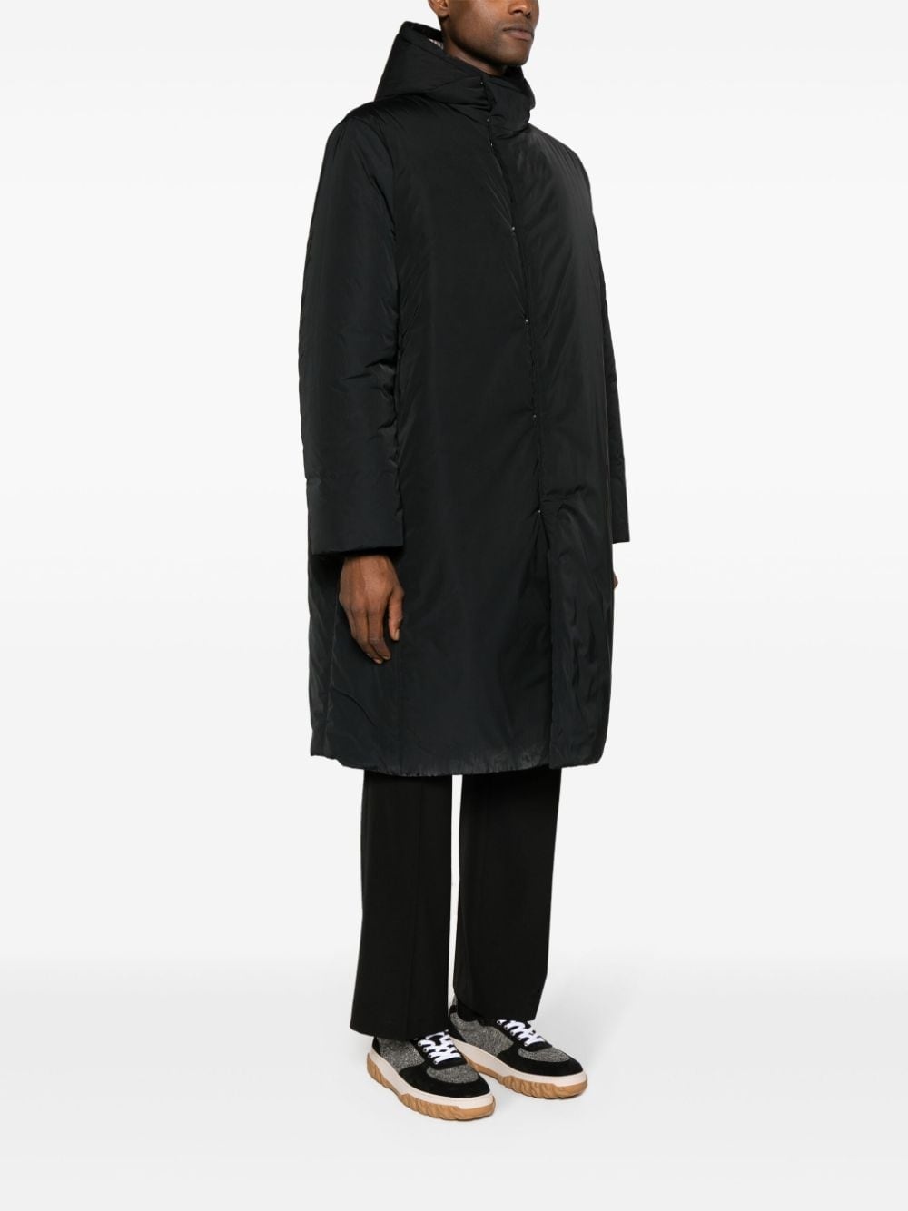 hodded padded maxi coat - 3