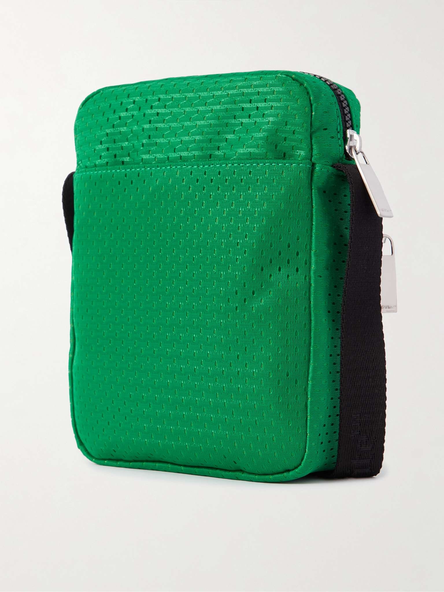 Logo-Print Mesh Messenger Bag - 4