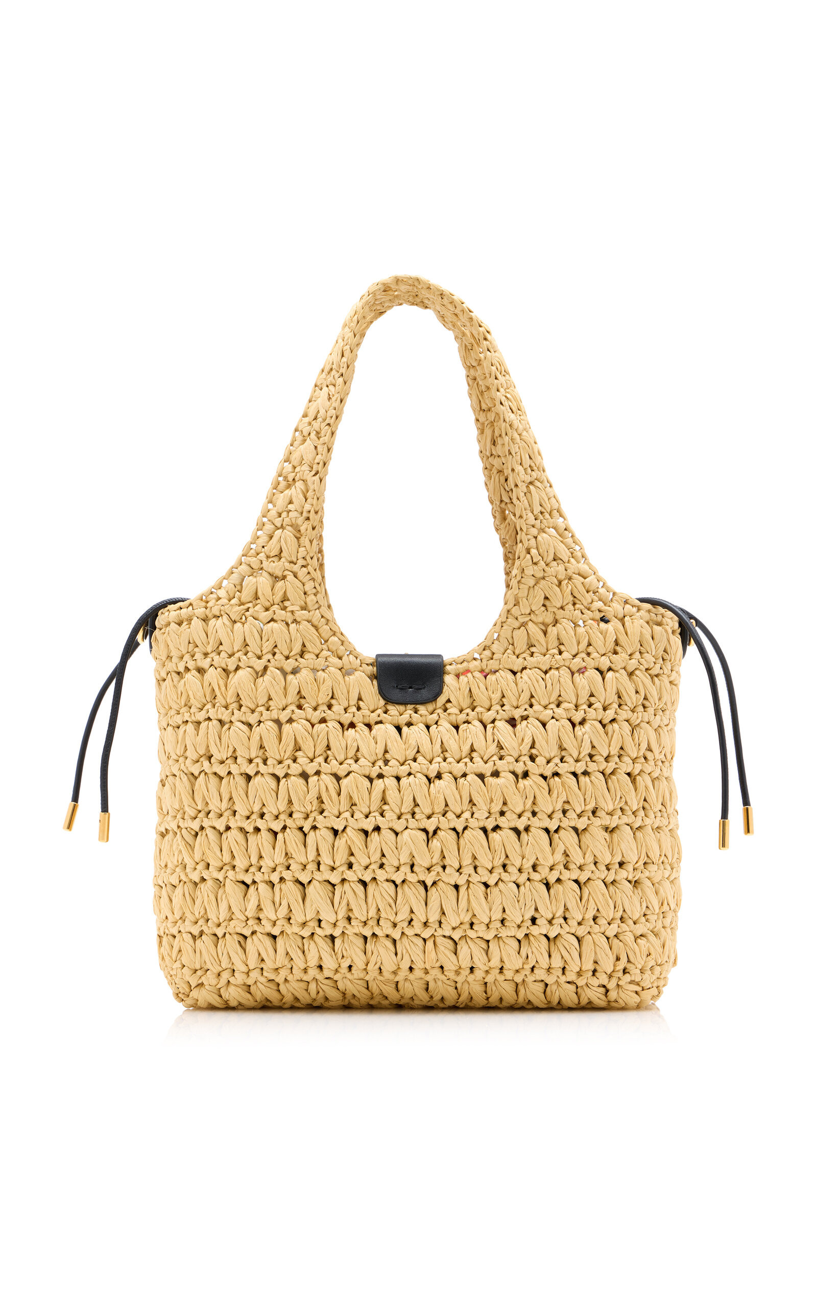 Crocheted Raffia Shoulder Bag neutral - 5