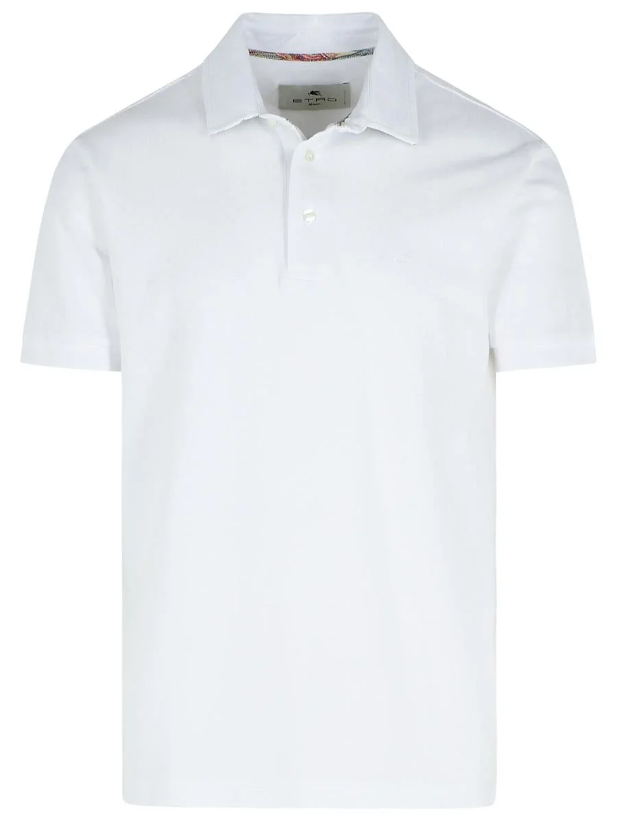 Etro 'Roma' White Cotton Polo Shirt - 1