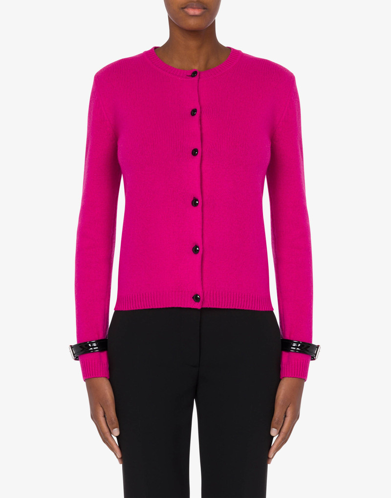 Moschino BONDAGE BUCKLE REGENERATED CASHMERE CARDIGAN outlook