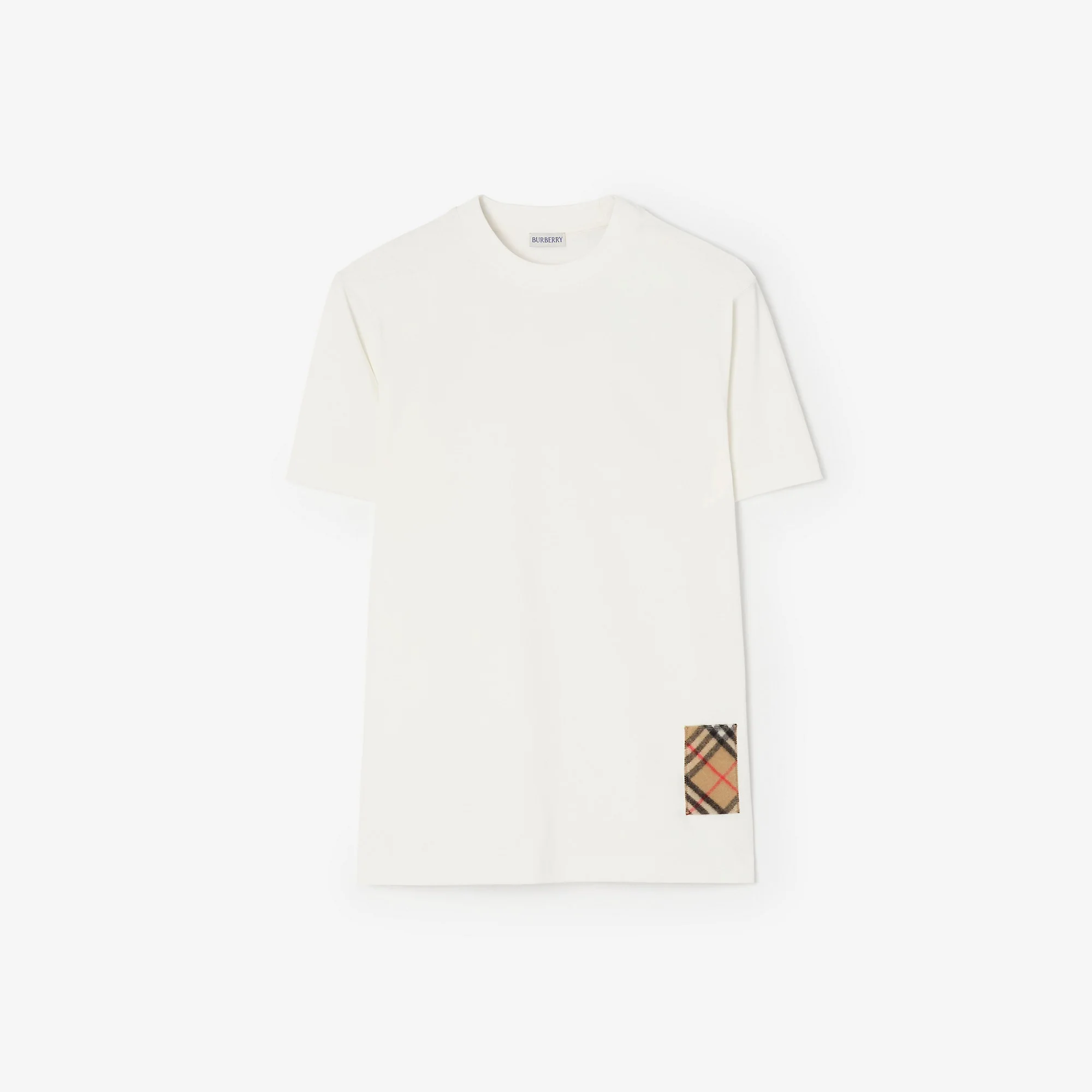 Check Label Cotton T-shirt - 1