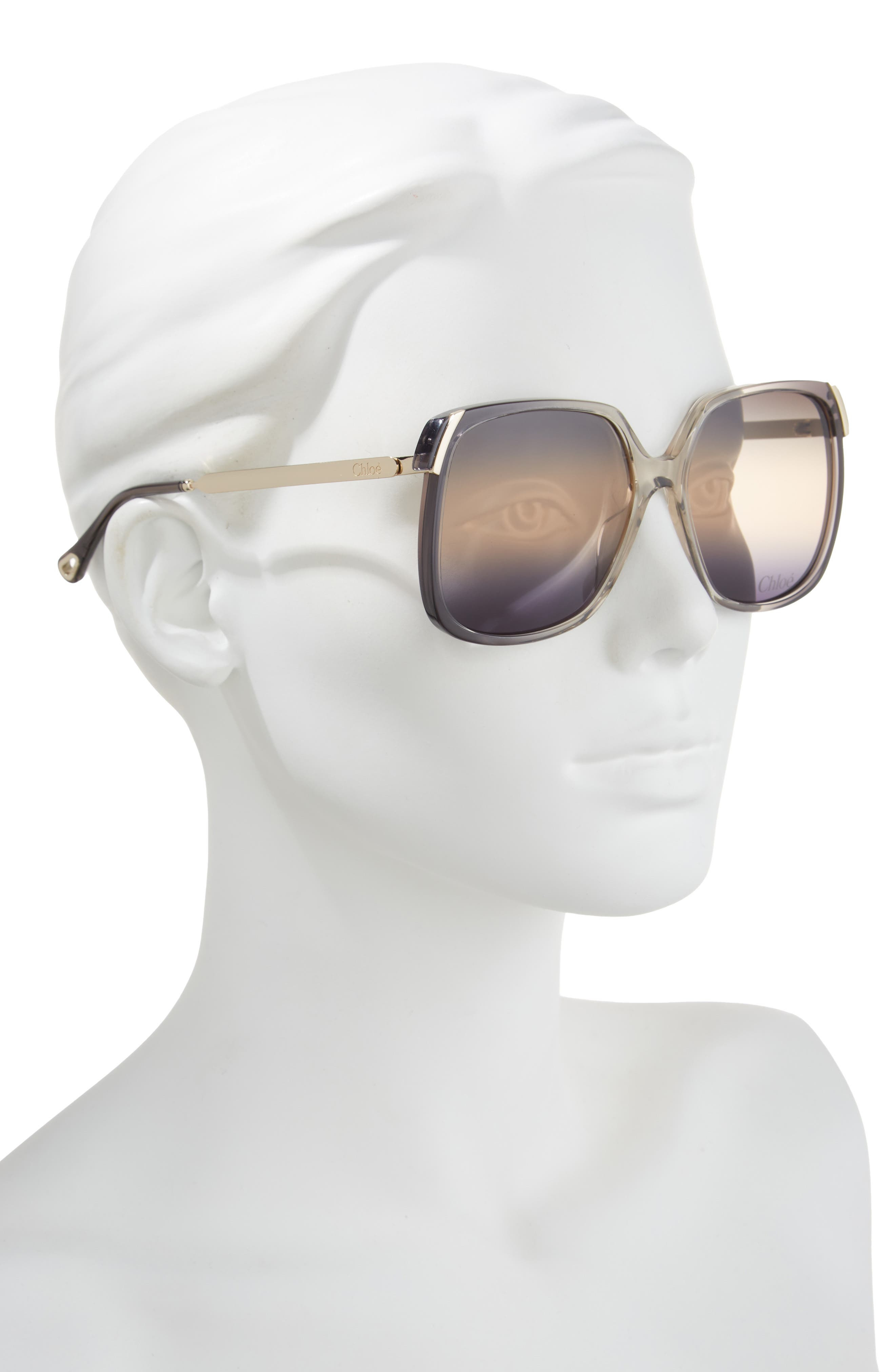 Chloé 60mm Oversize Square Sunglasses in Grey at Nordstrom - 3
