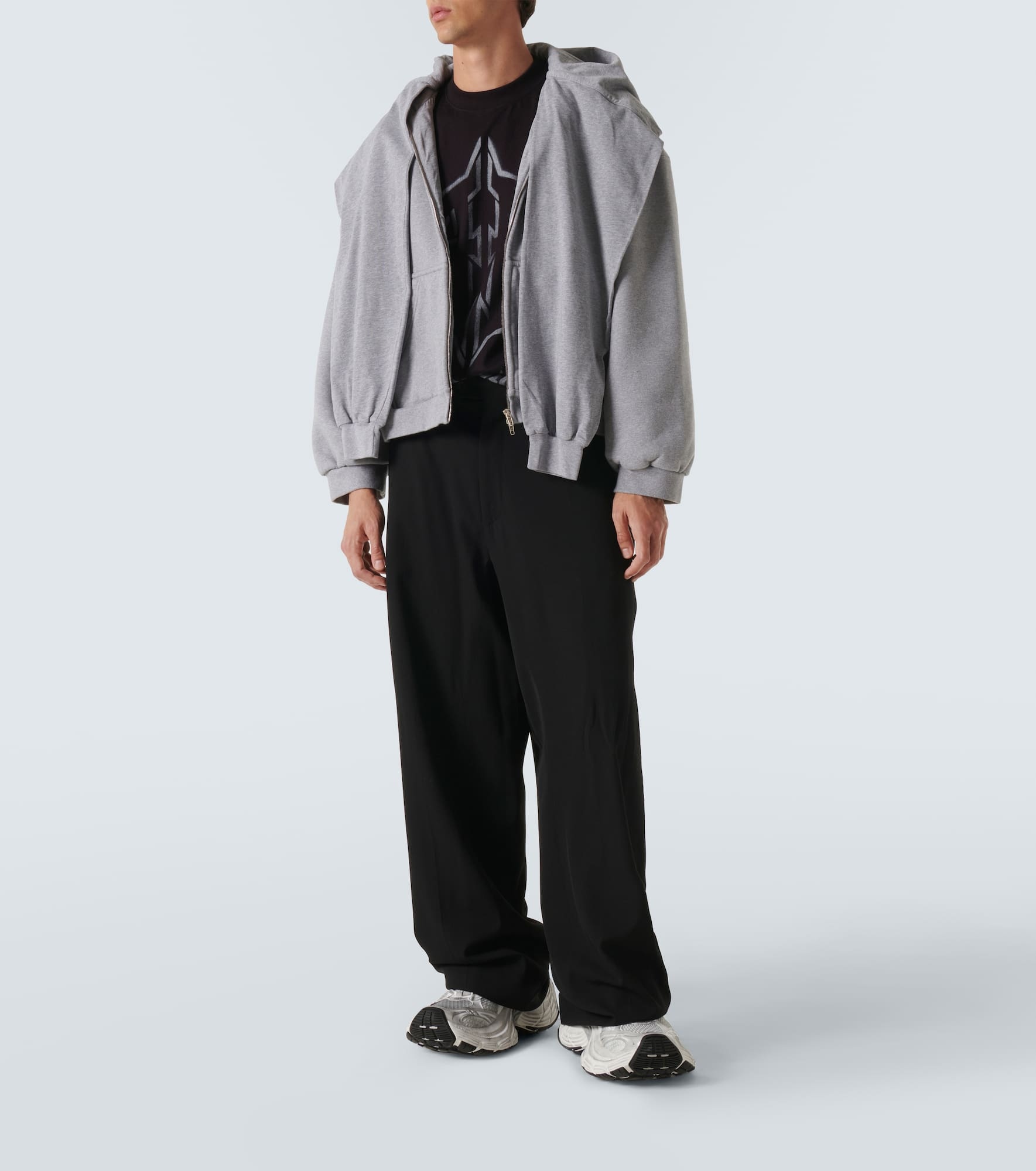 Incognito deconstructed cotton jersey hoodie - 2