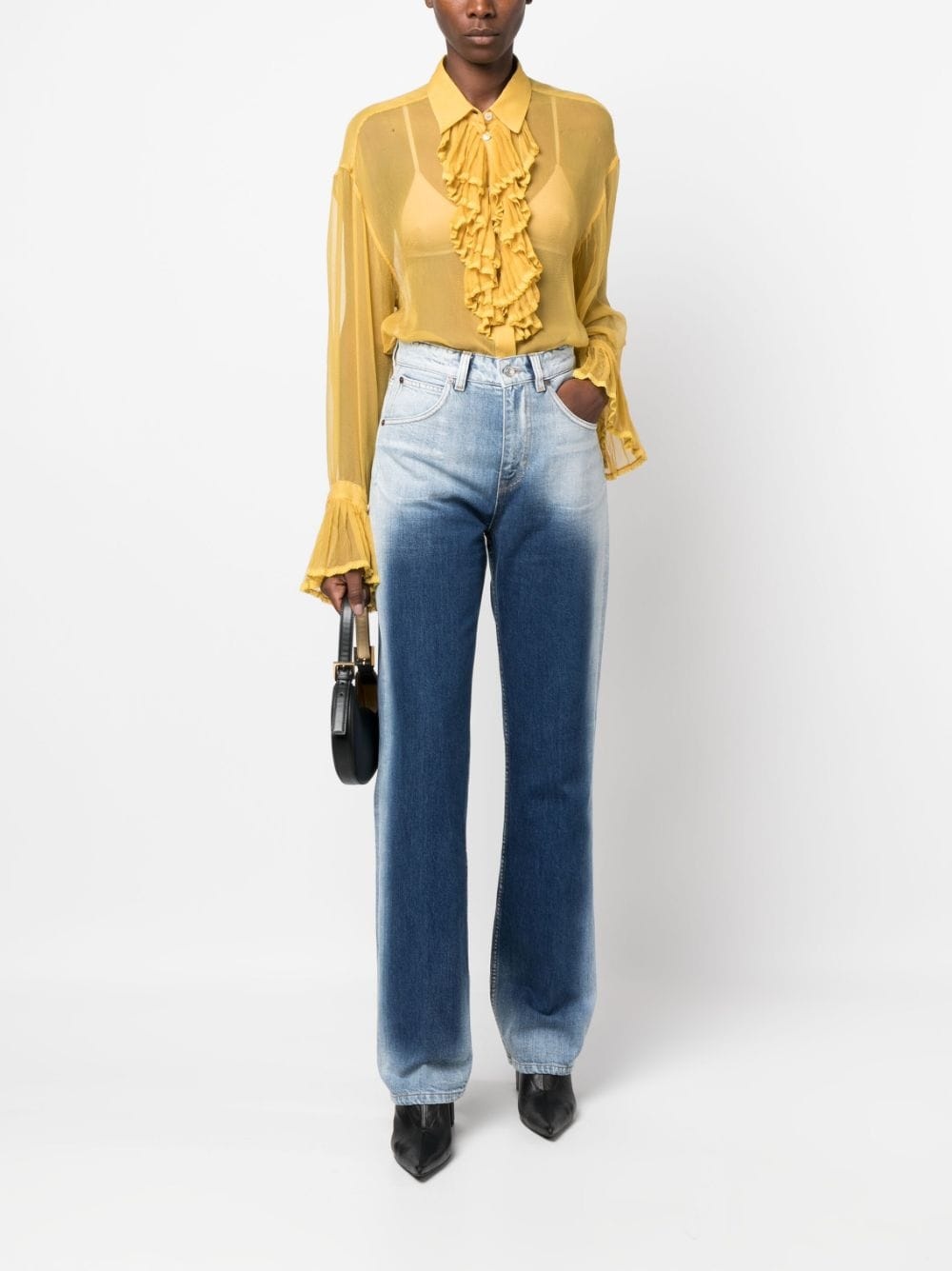 Victoria Beckham bleached straight-leg jeans