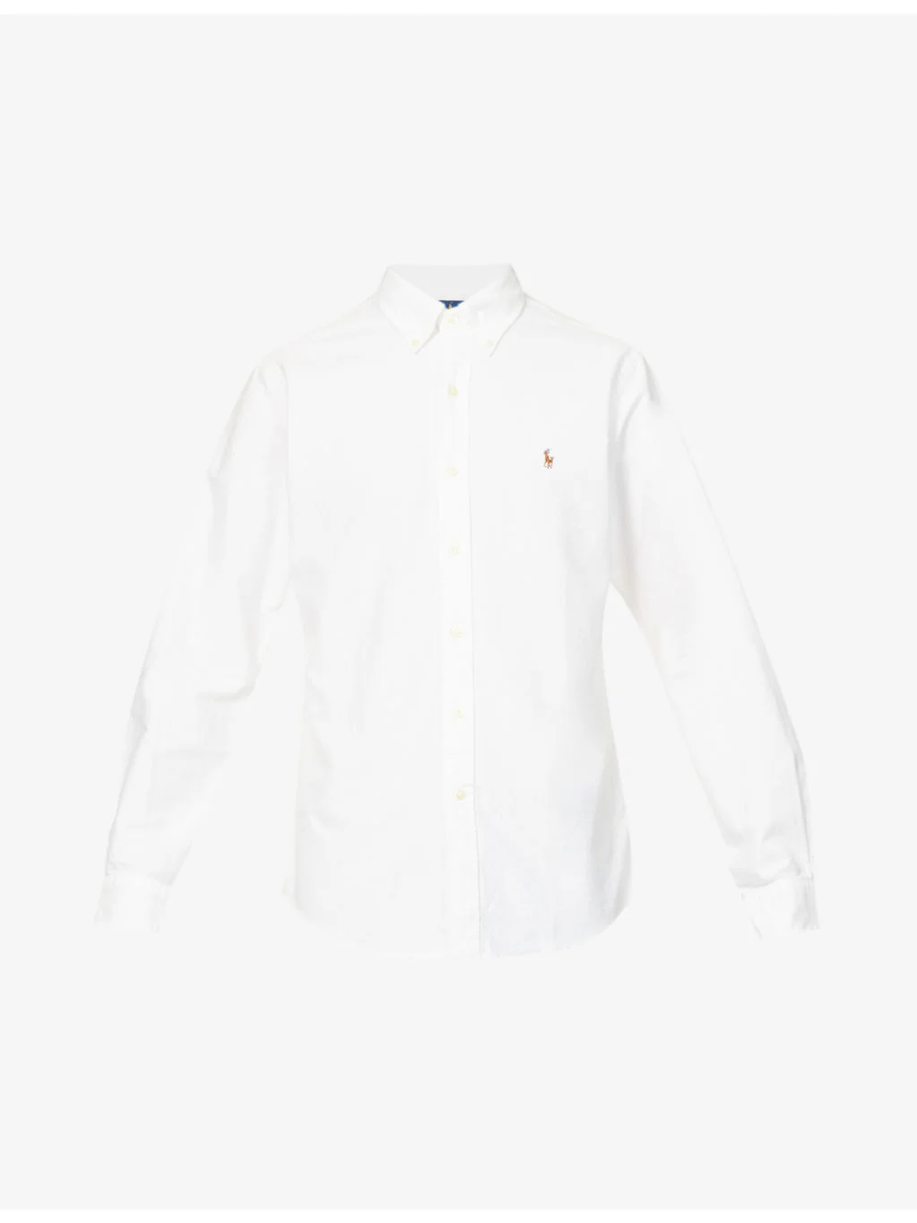 Long-sleeved button-down custom-fit cotton Oxford shirt - 1