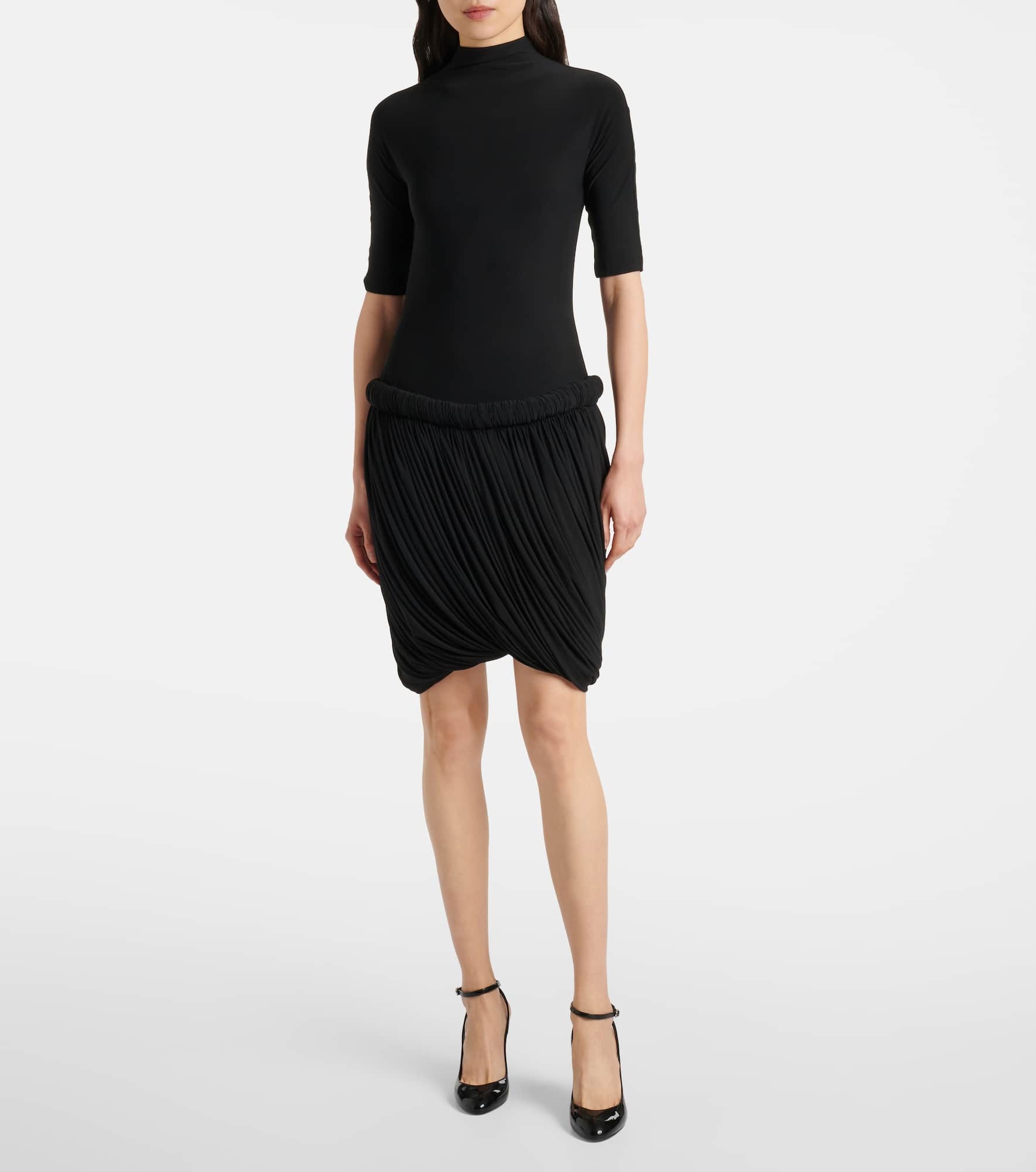 Draped jersey midi dress - 2