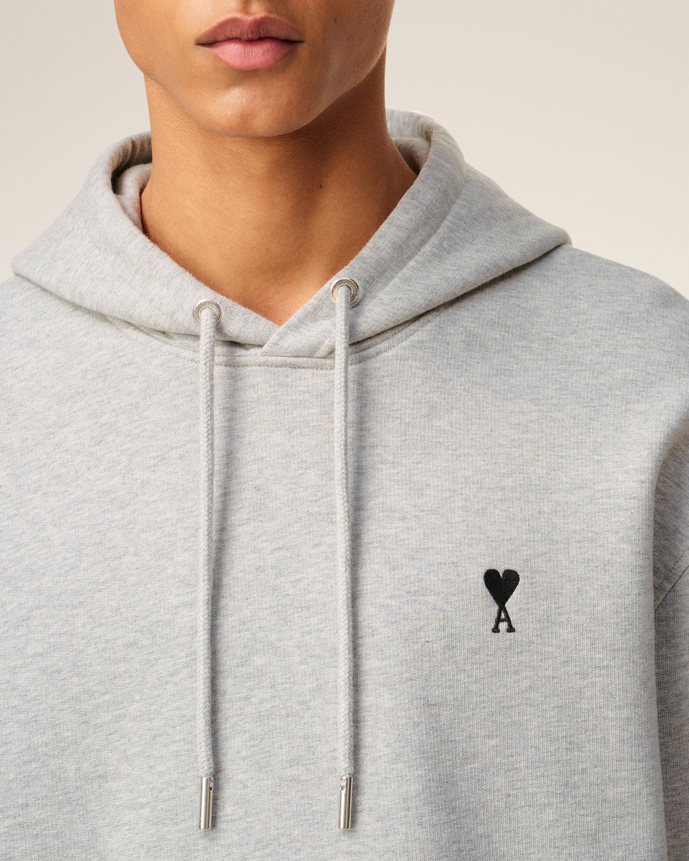 GREY COTTON AMI DE COEUR HOODIE - 4