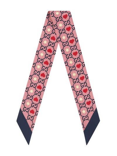 GUCCI GG heart-print monogram scarf outlook