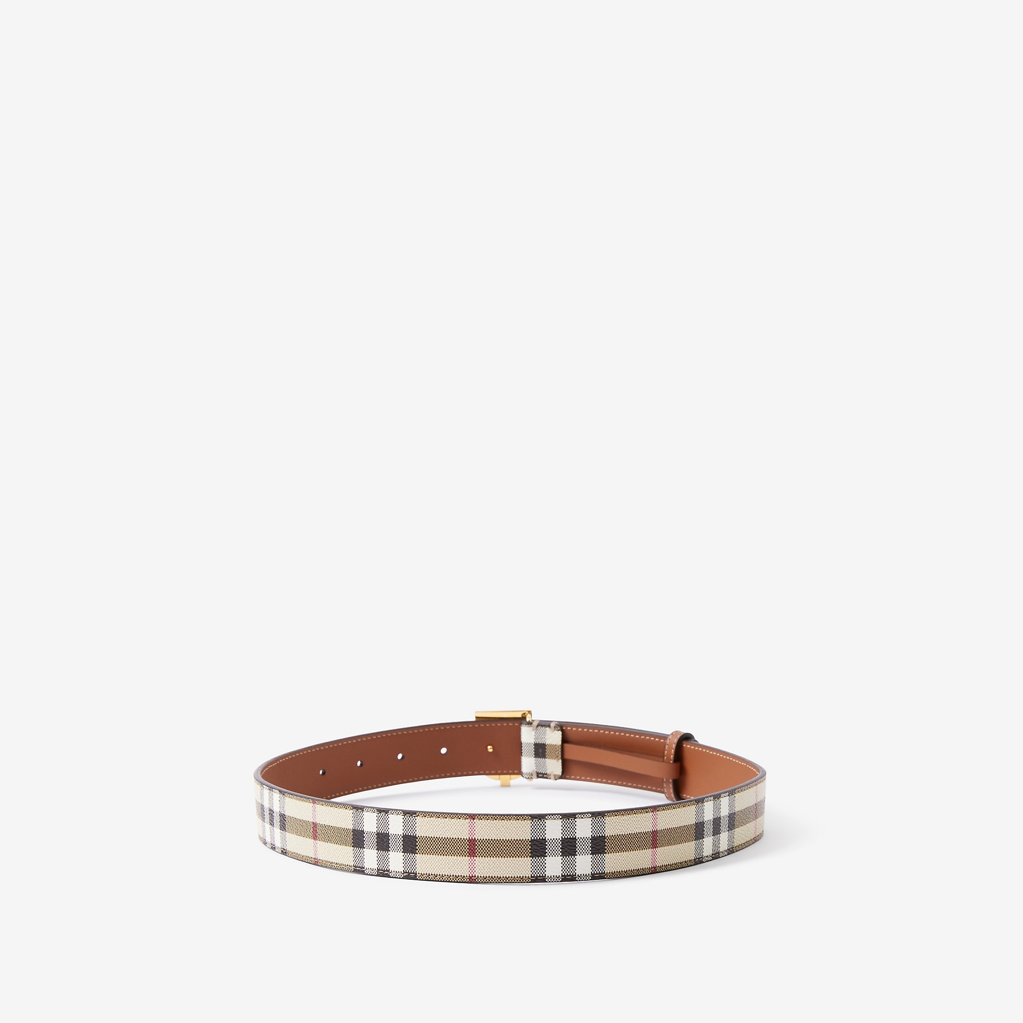 Check and Leather TB Belt - 2