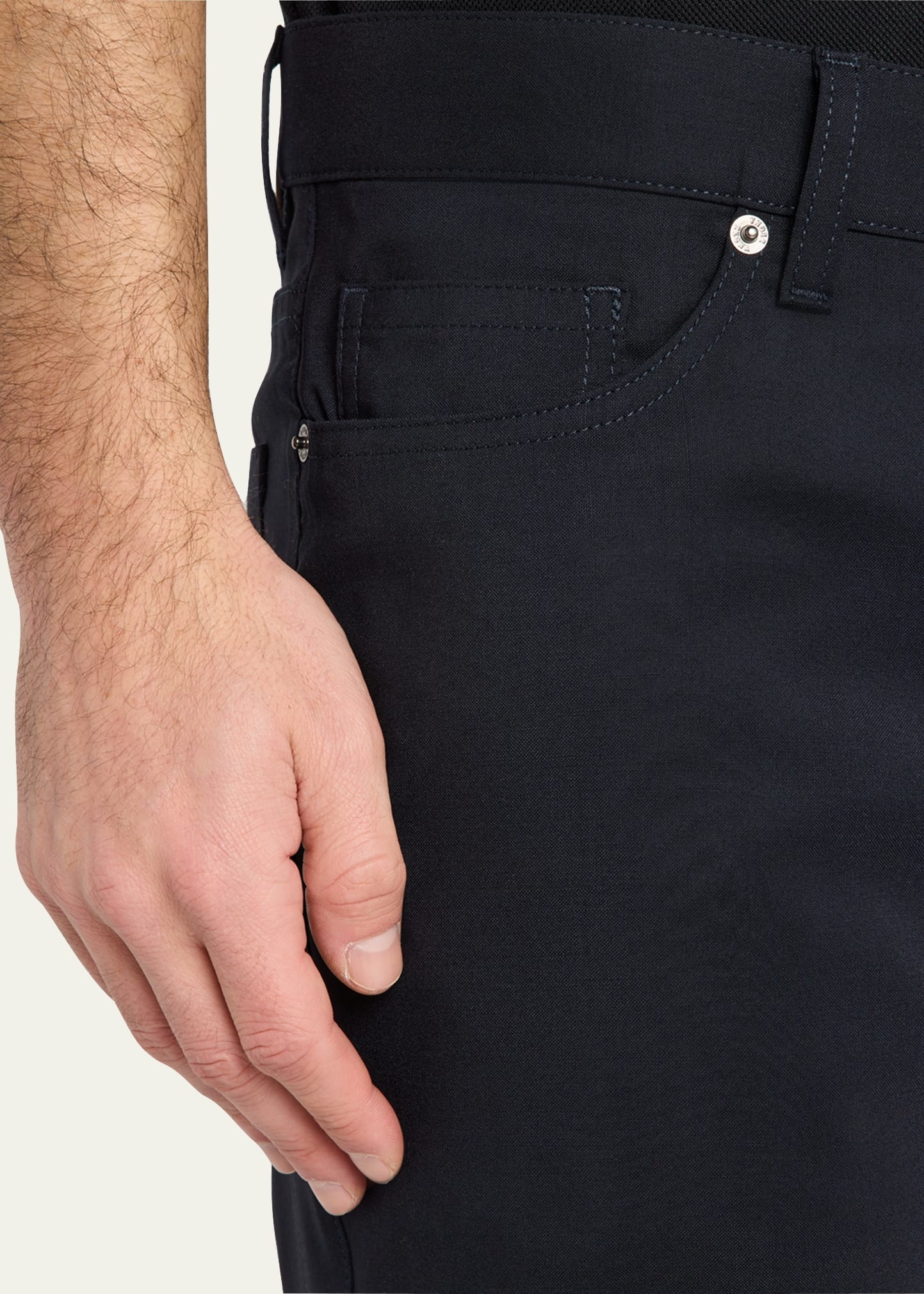 Men's Wool Slim Five-Pocket Pants - 5