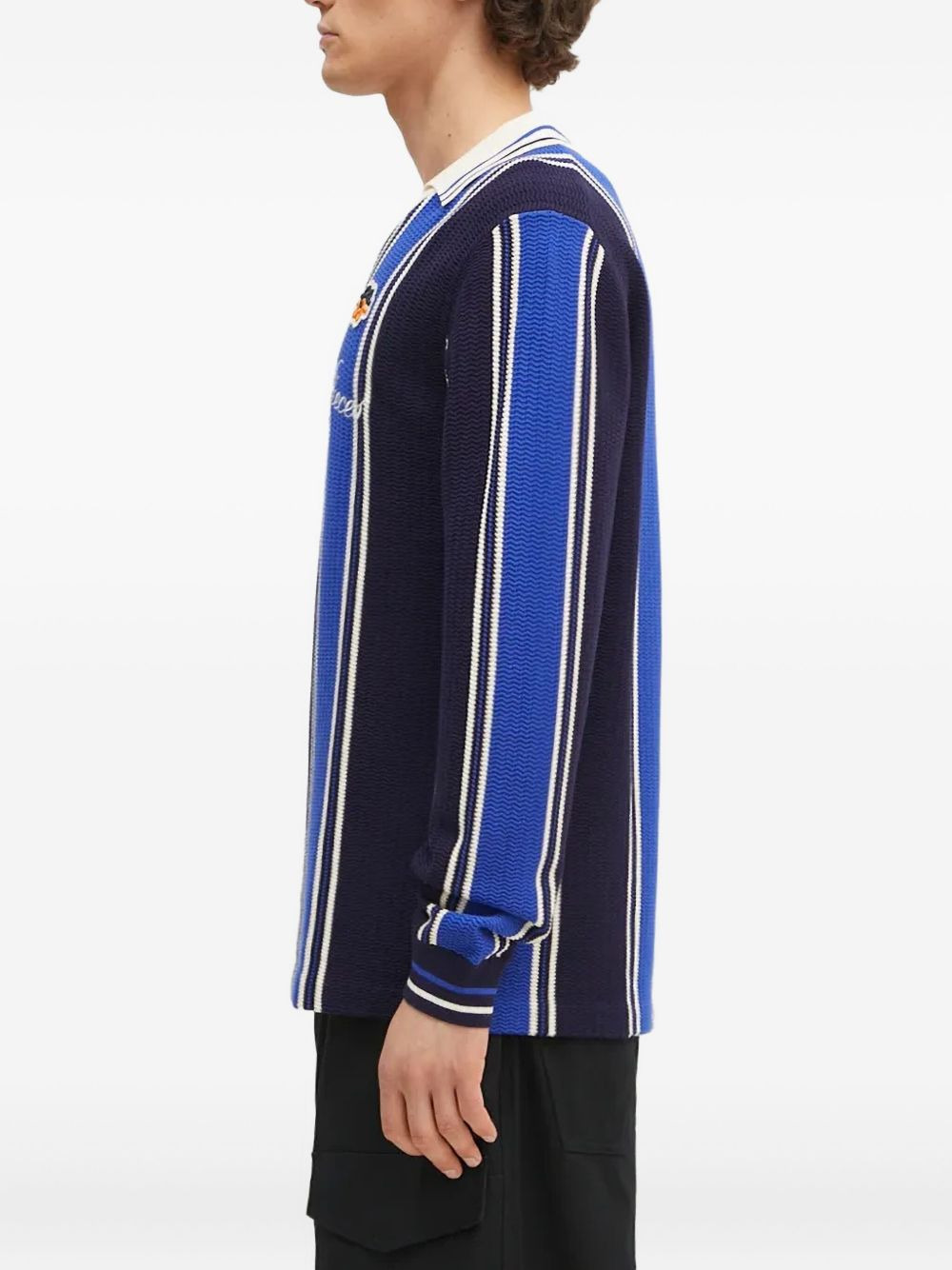 striped polo-neck sweater - 3