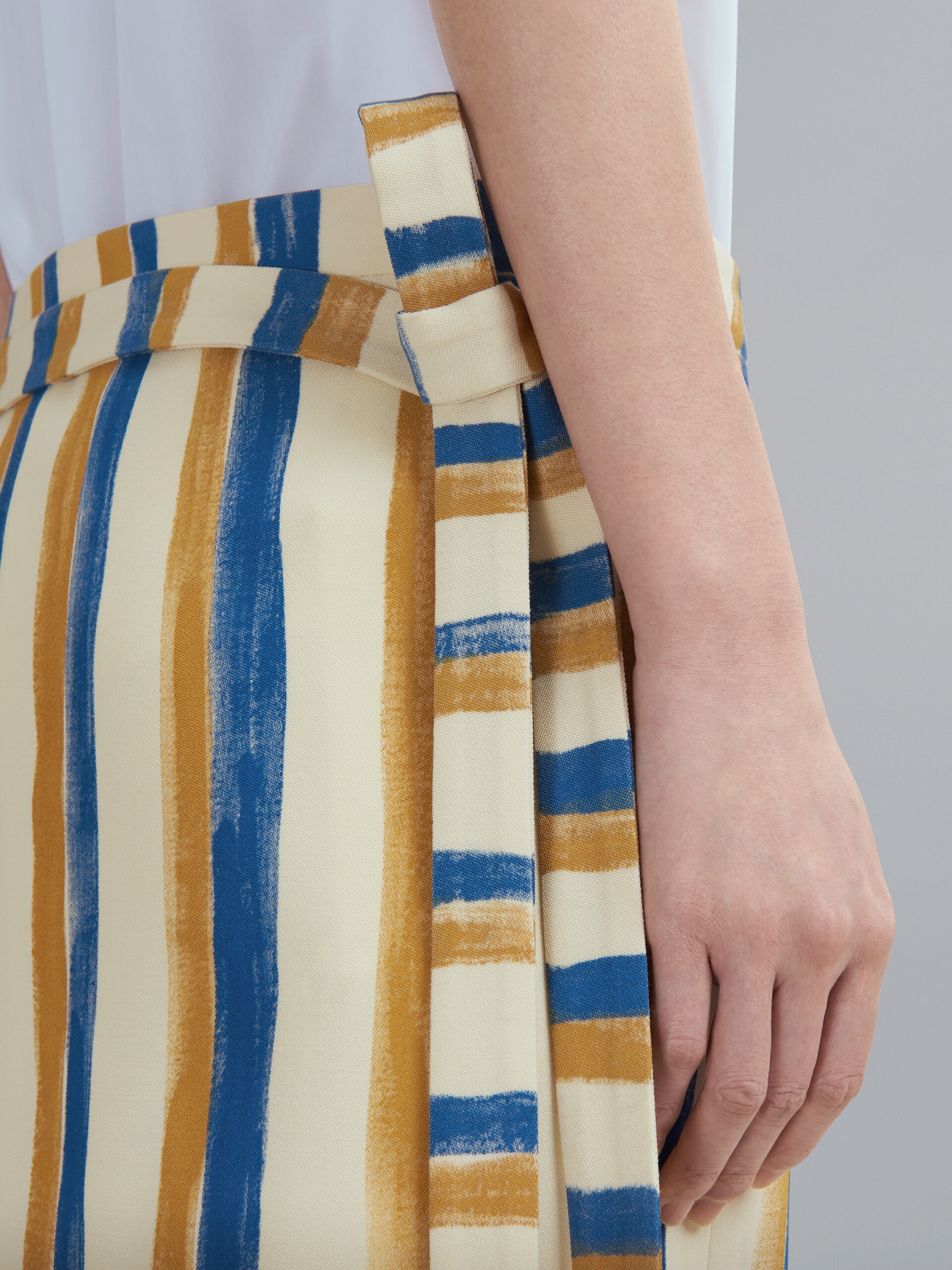 WATERCOLOUR STRIPE GRAIN DE POUDRE WRAP SKIRT - 4