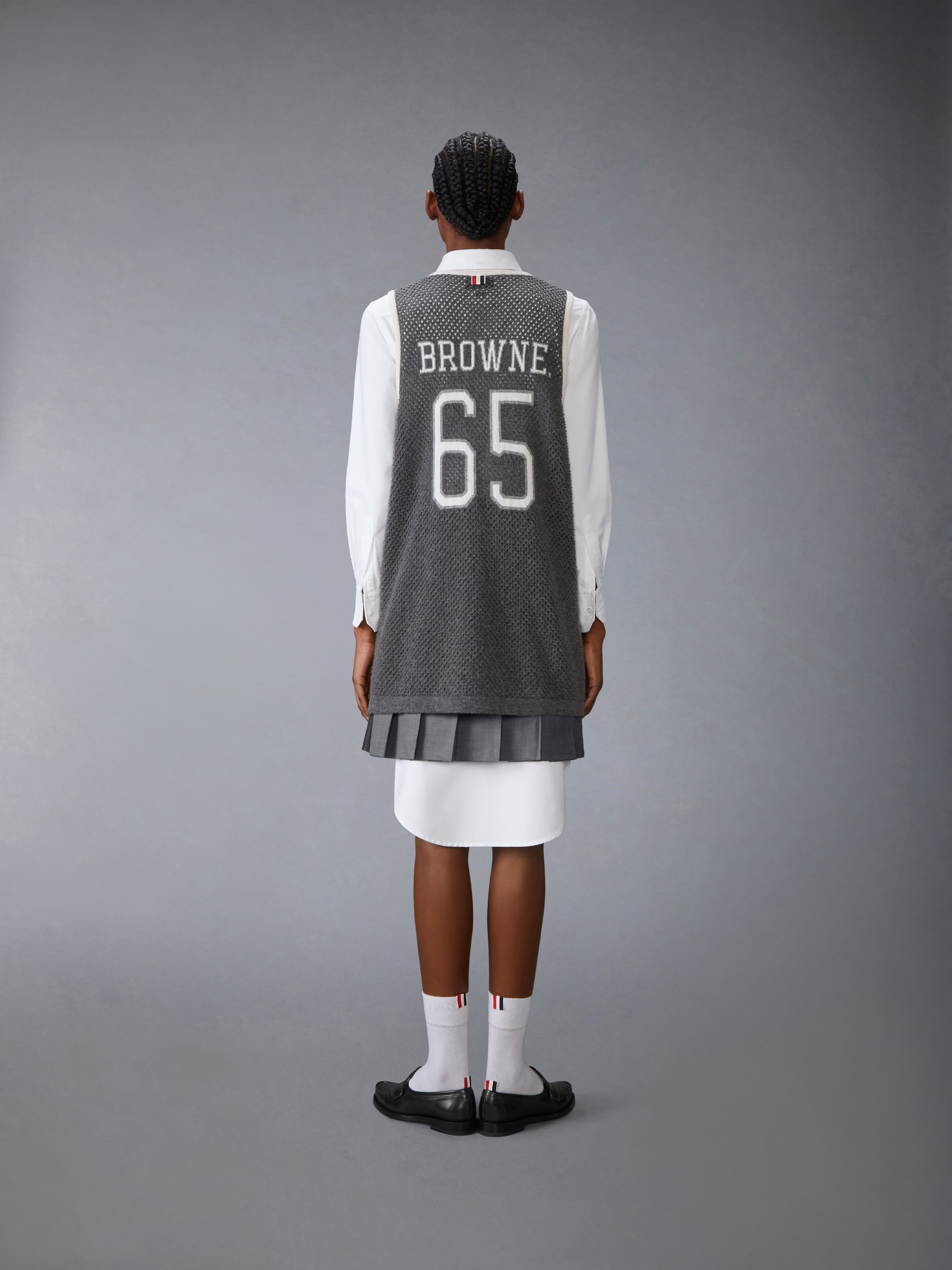 INTARSIA CASHMERE MESH BASKETBALL JERSEY - 5