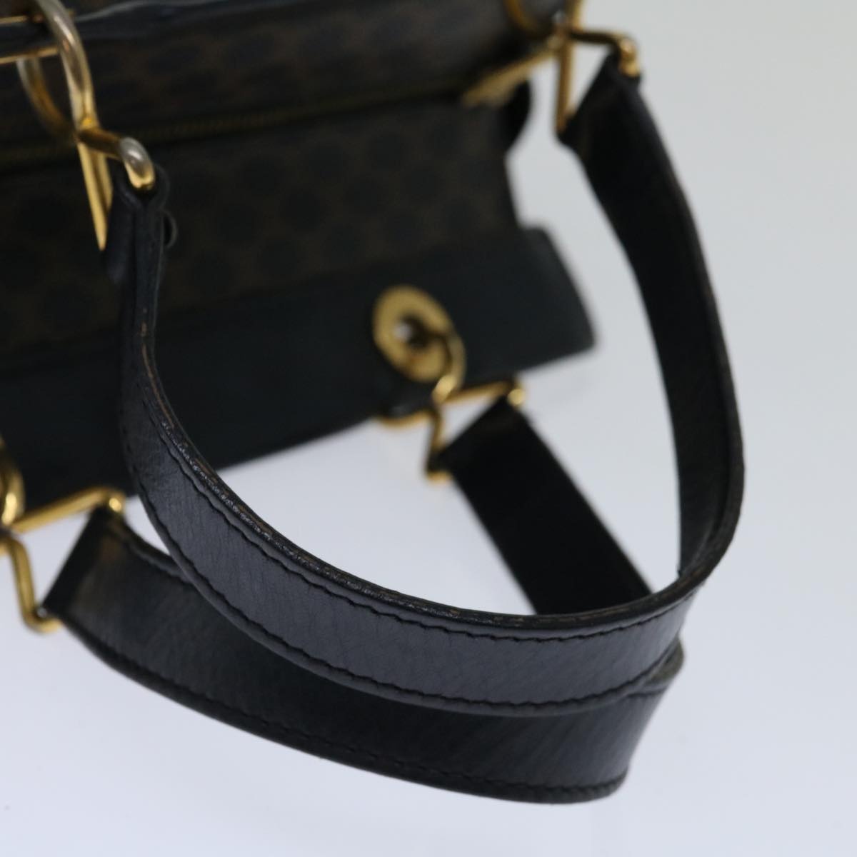 CELINE Macadam Canvas Hand Bag Pvc Brown Black - 7