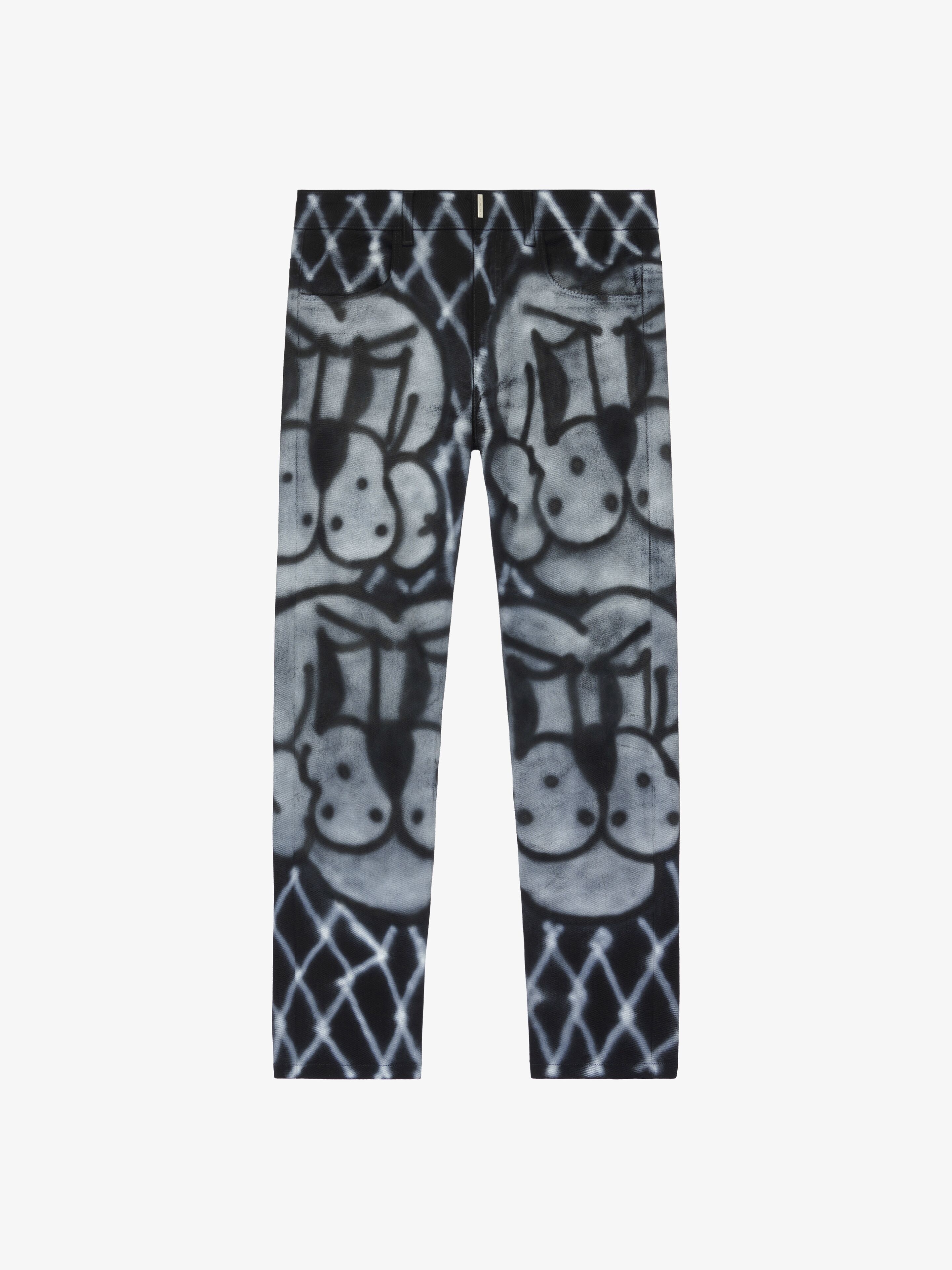 SLIM FIT JEANS WITH TAG EFFECT PRINTS - 1
