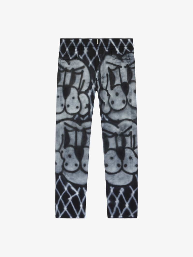 SLIM FIT JEANS WITH TAG EFFECT PRINTS 1