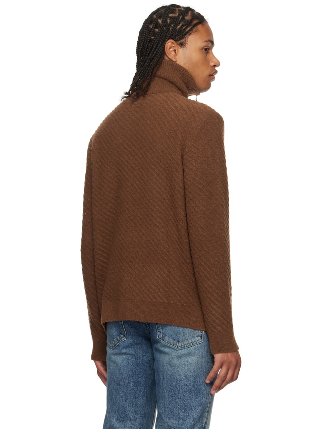 Brown Half-Zip Sweater - 3