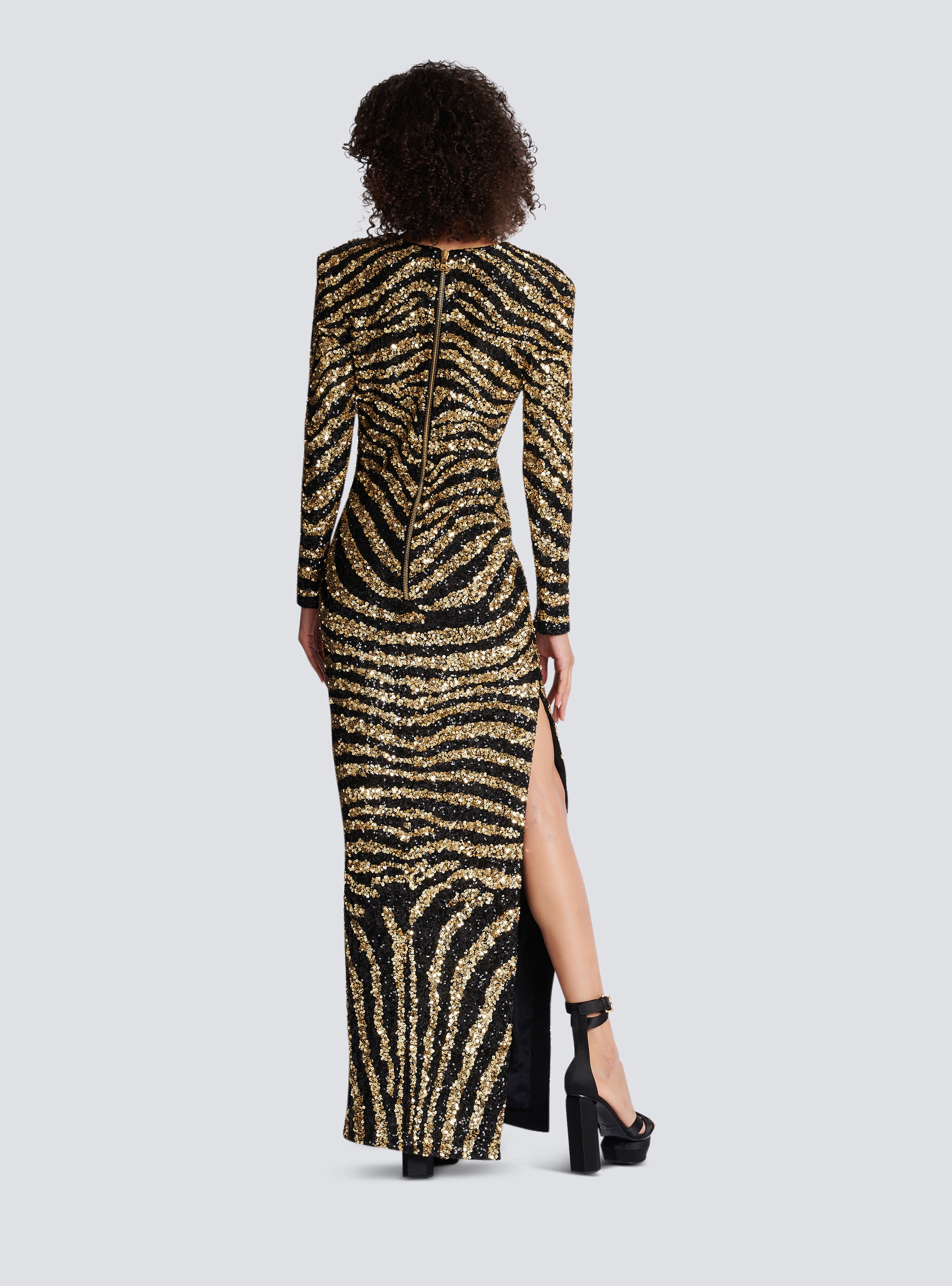 Embroidered zebra long dress - 4