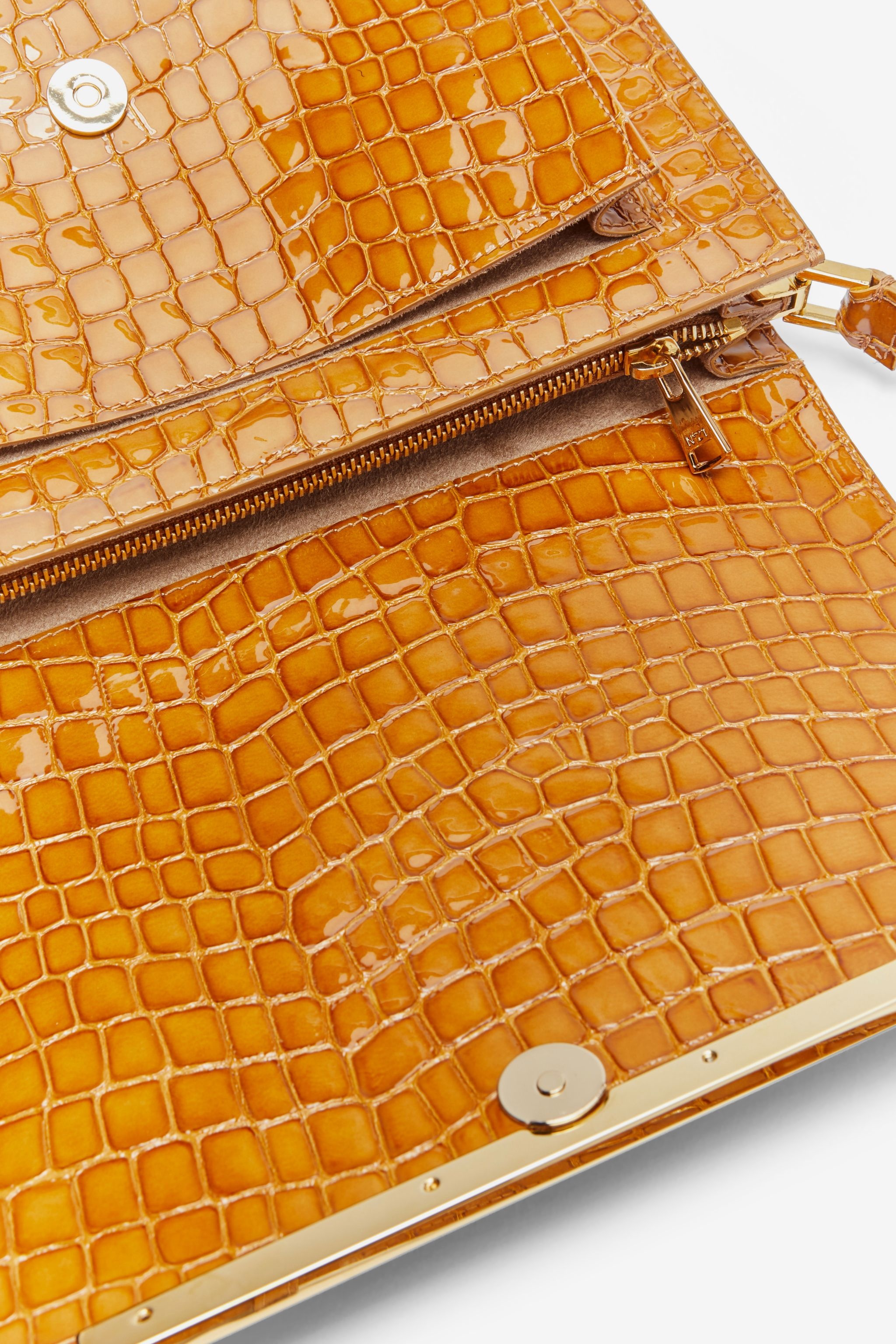 EDITH CROC-EFFECT LEATHER SHOULDER BAG - 5